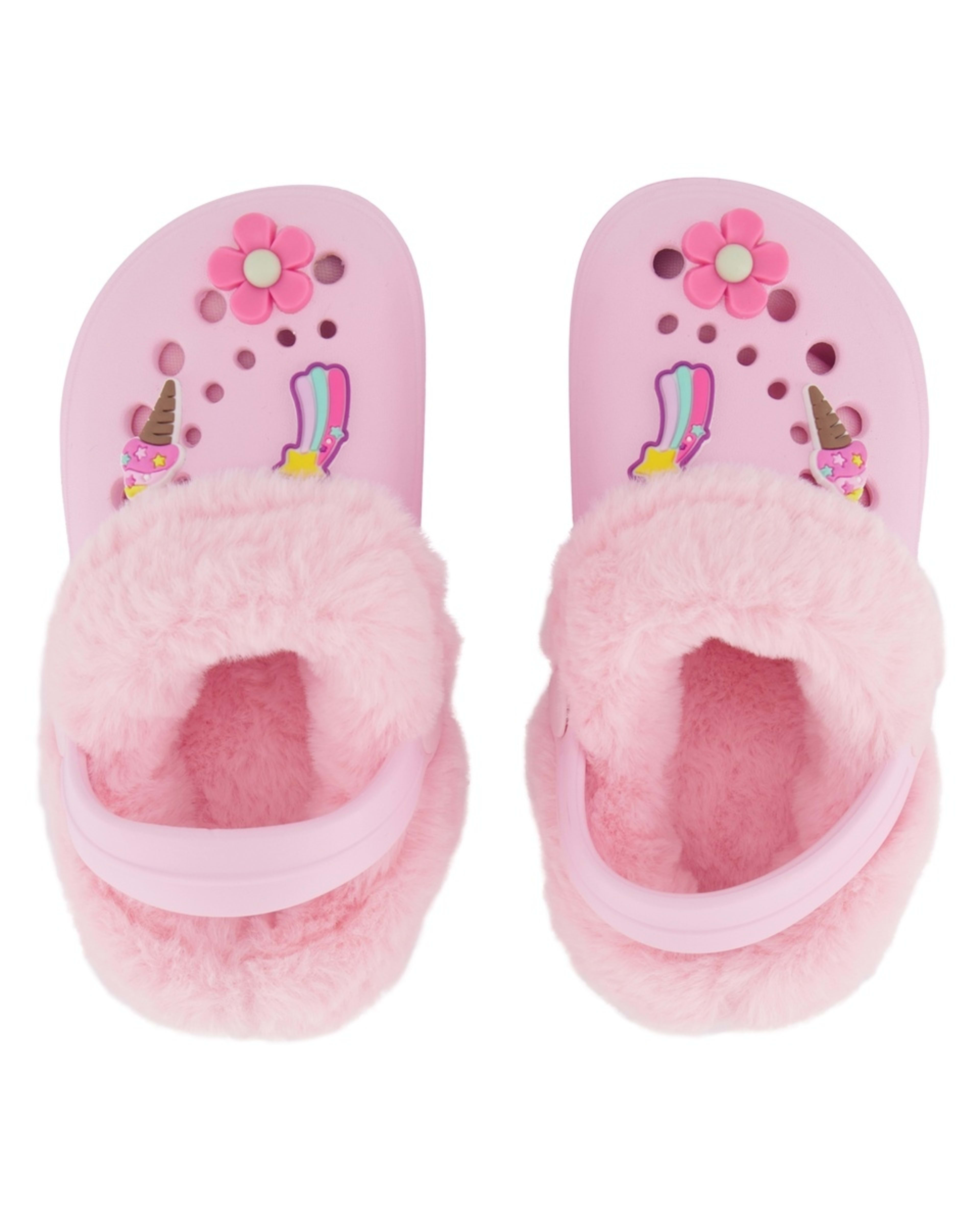 3 Junior Faux Fur Lined Clogs Fare Pink, 3 of 4