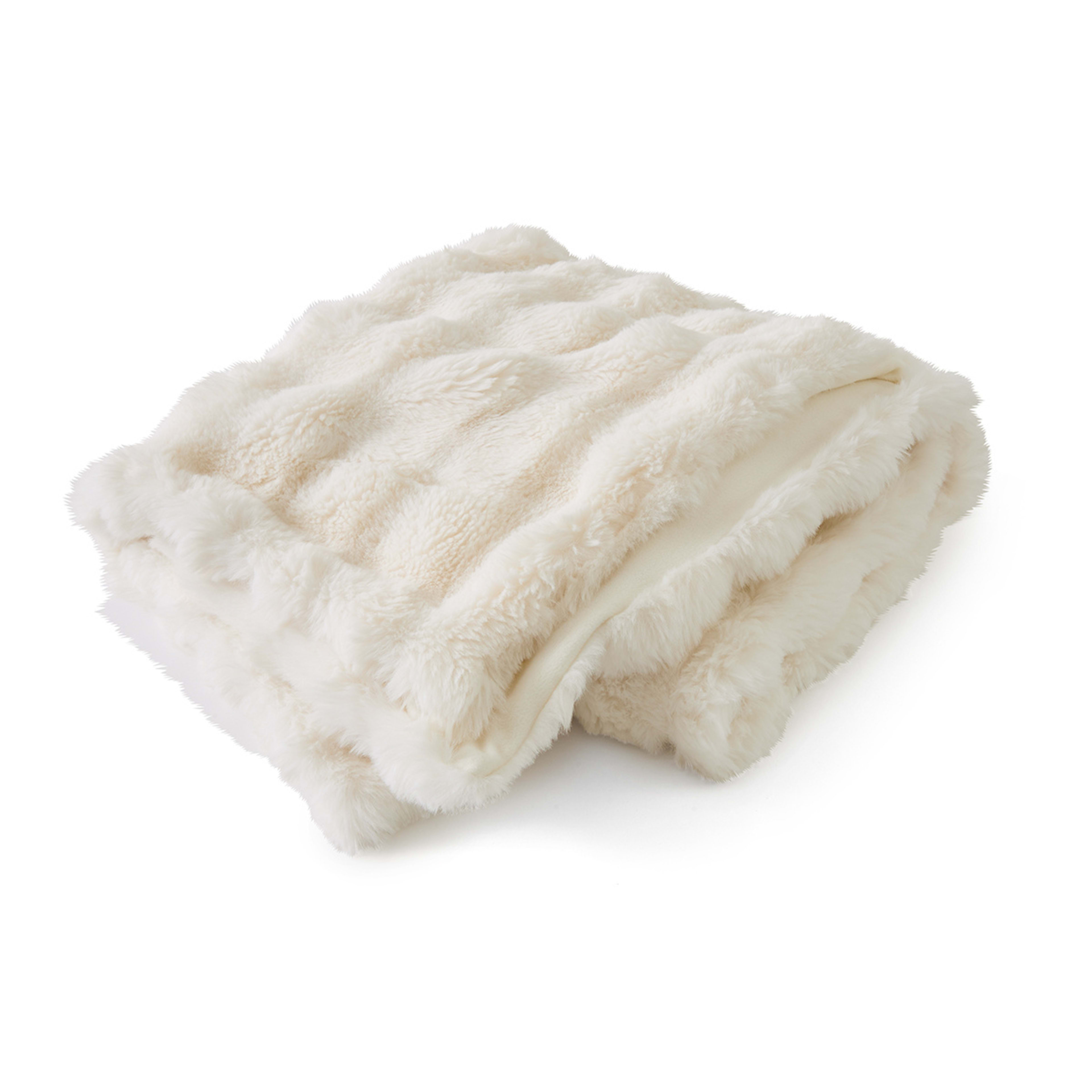 3 Faux Fur Throw - White, 3 of 6