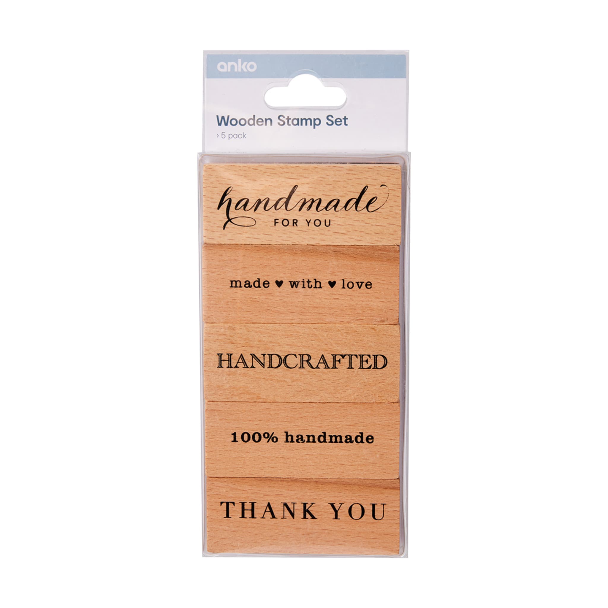 5 Pack Wooden Stamp Set Kmart