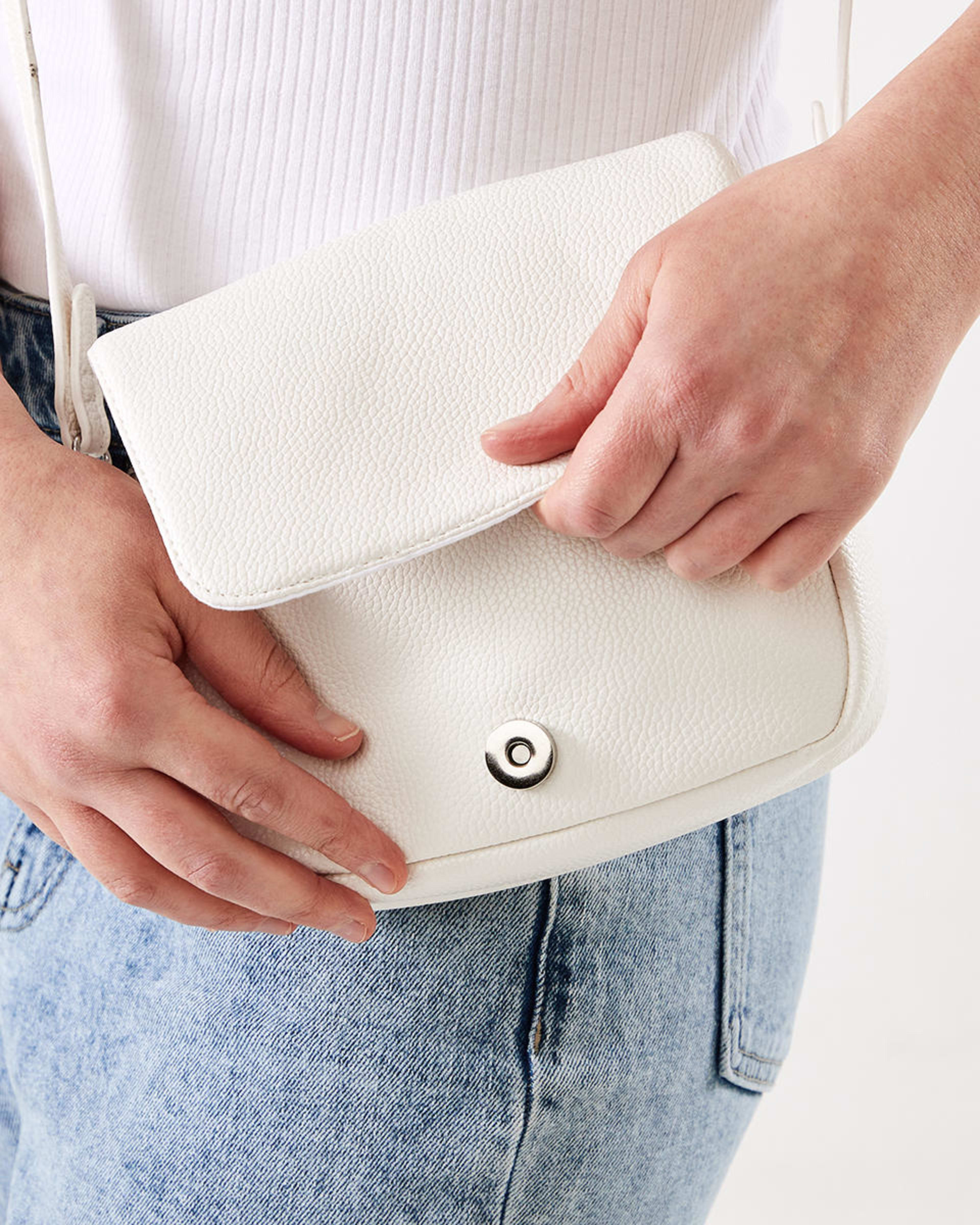 6 Front Flap Crossbody Bag White2, 6 of 6