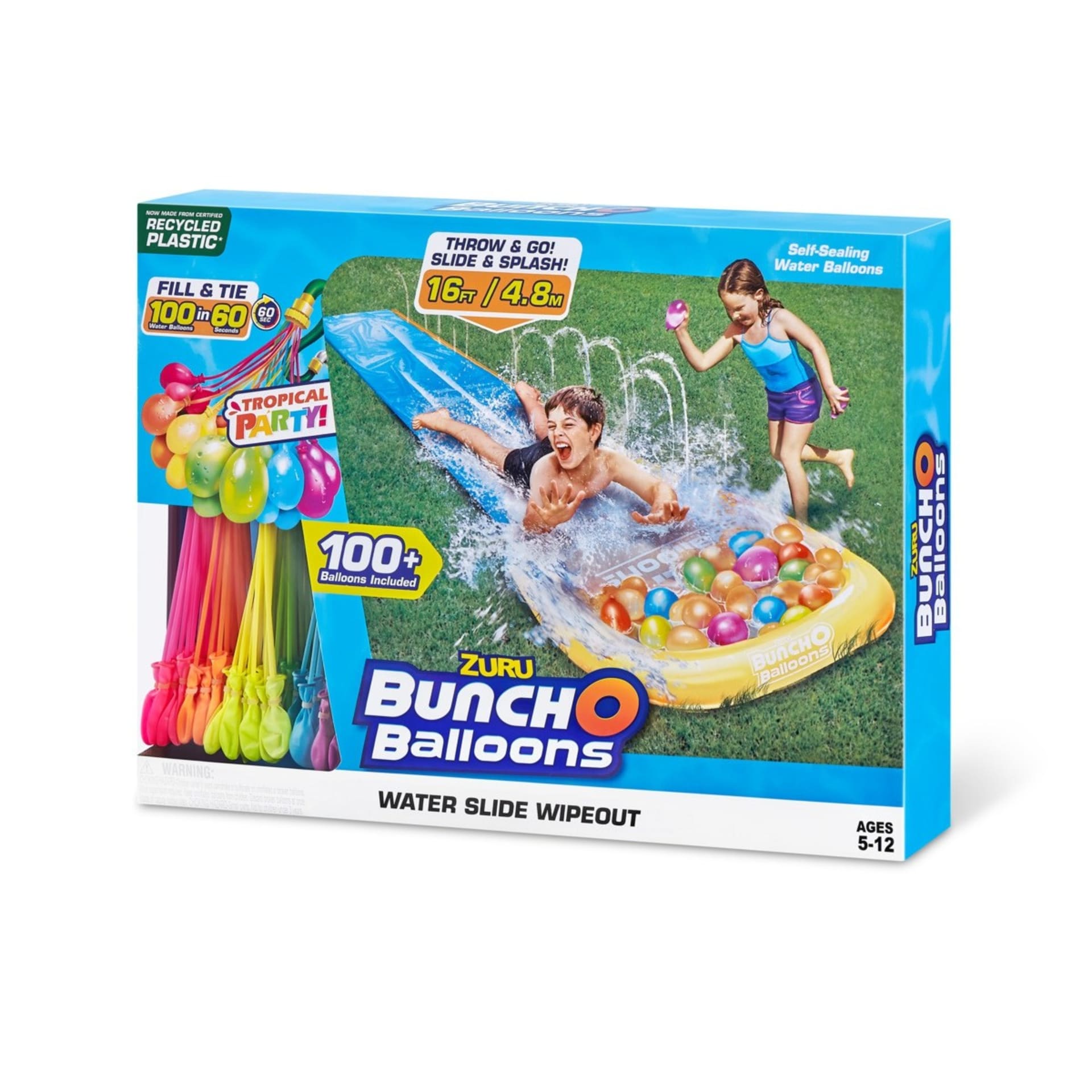 Zuru Bunch O Balloons Water Slide Wipeout and SelfSealing Water