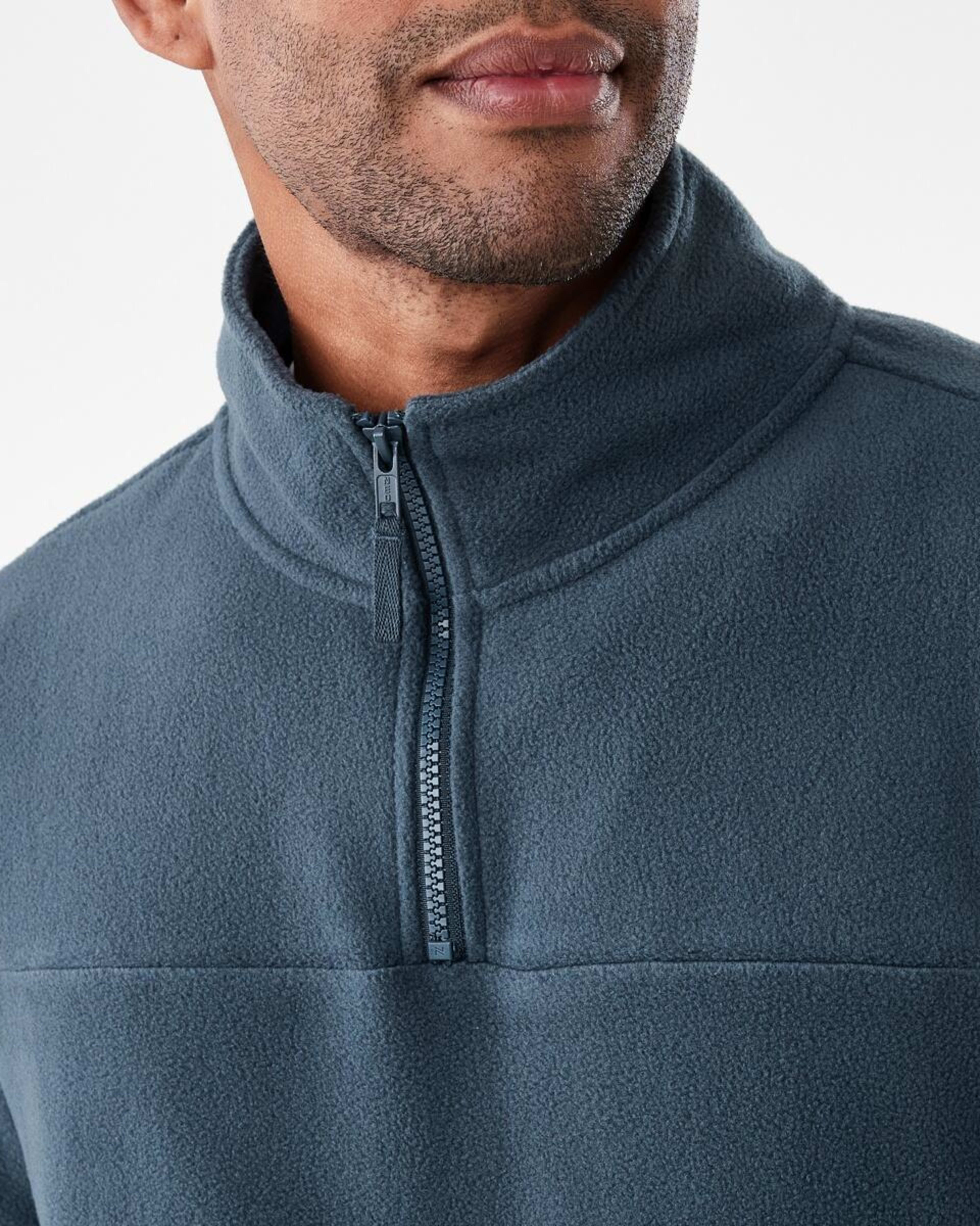 5 Active Mens Polar Fleece Quarter Zip Long Sleeve Navy W25, 5 of 6