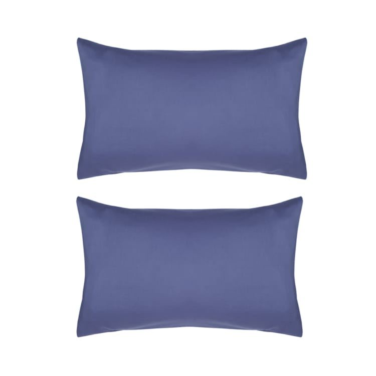 2 Pack 180 Thread Count Standard Pillowcases Mid Blue Kmart