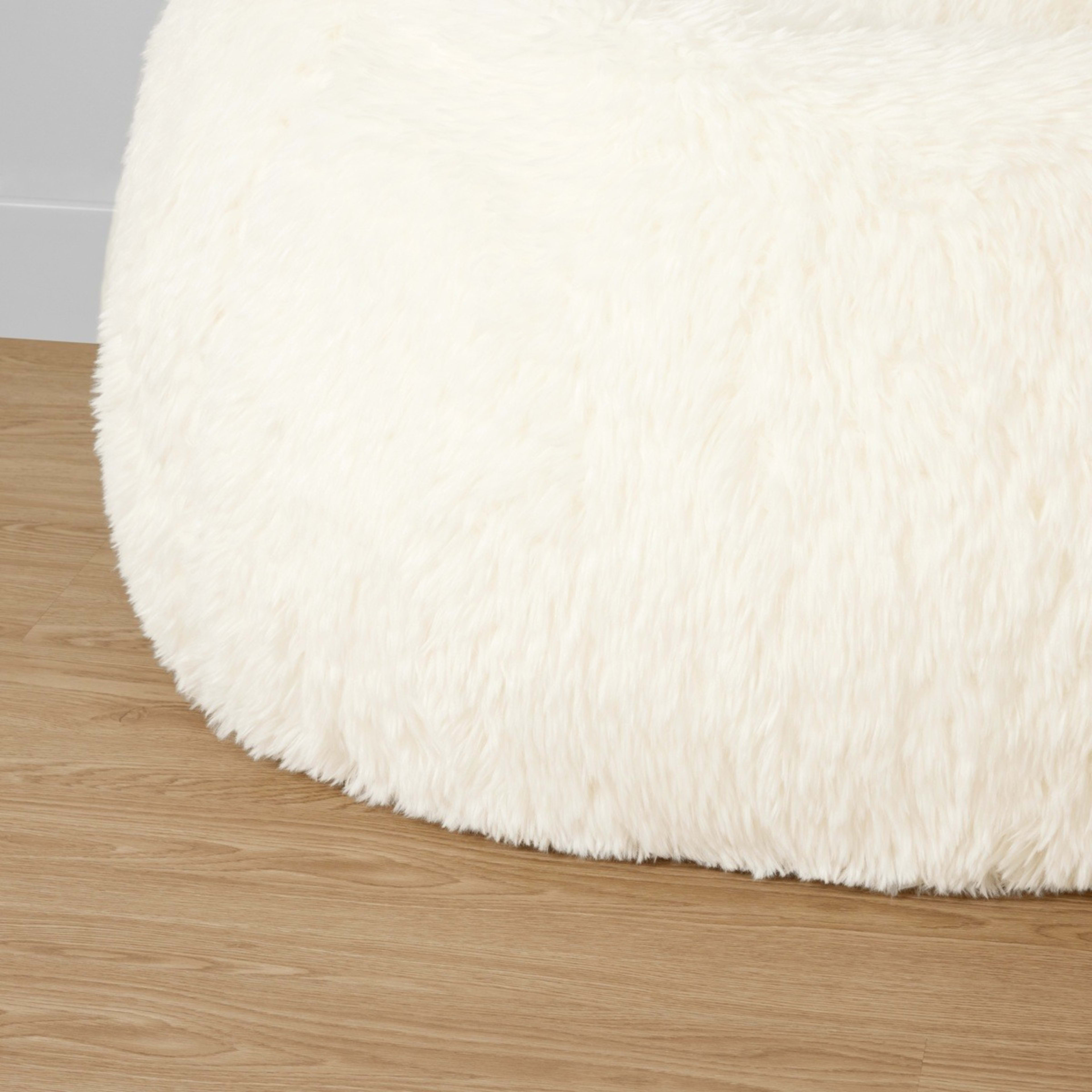 7 Fluffy Bean Bag - White, 7 of 8