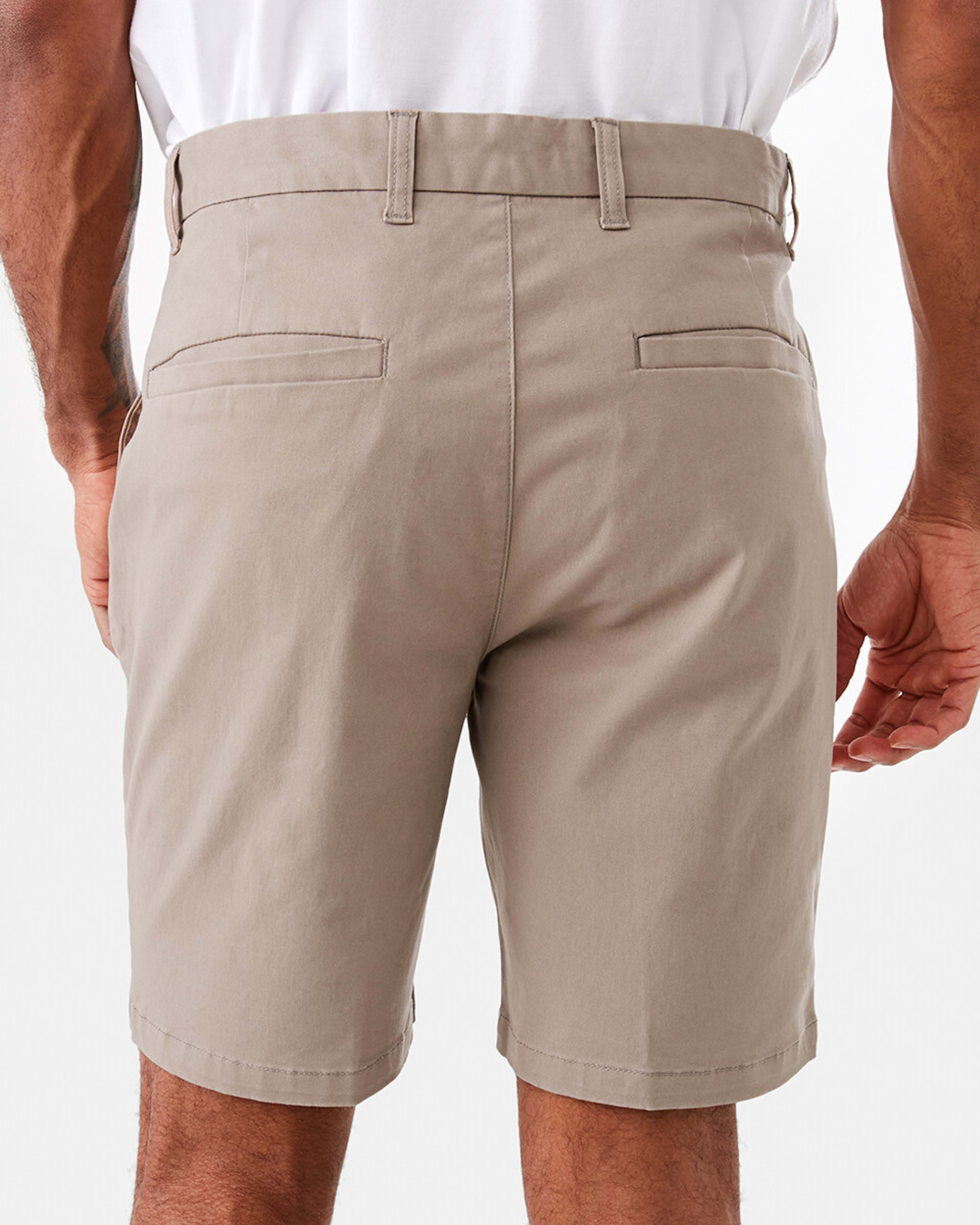3 Fixed Waist Slim Stretch Chino Shorts Bge Taupe, 3 of 7