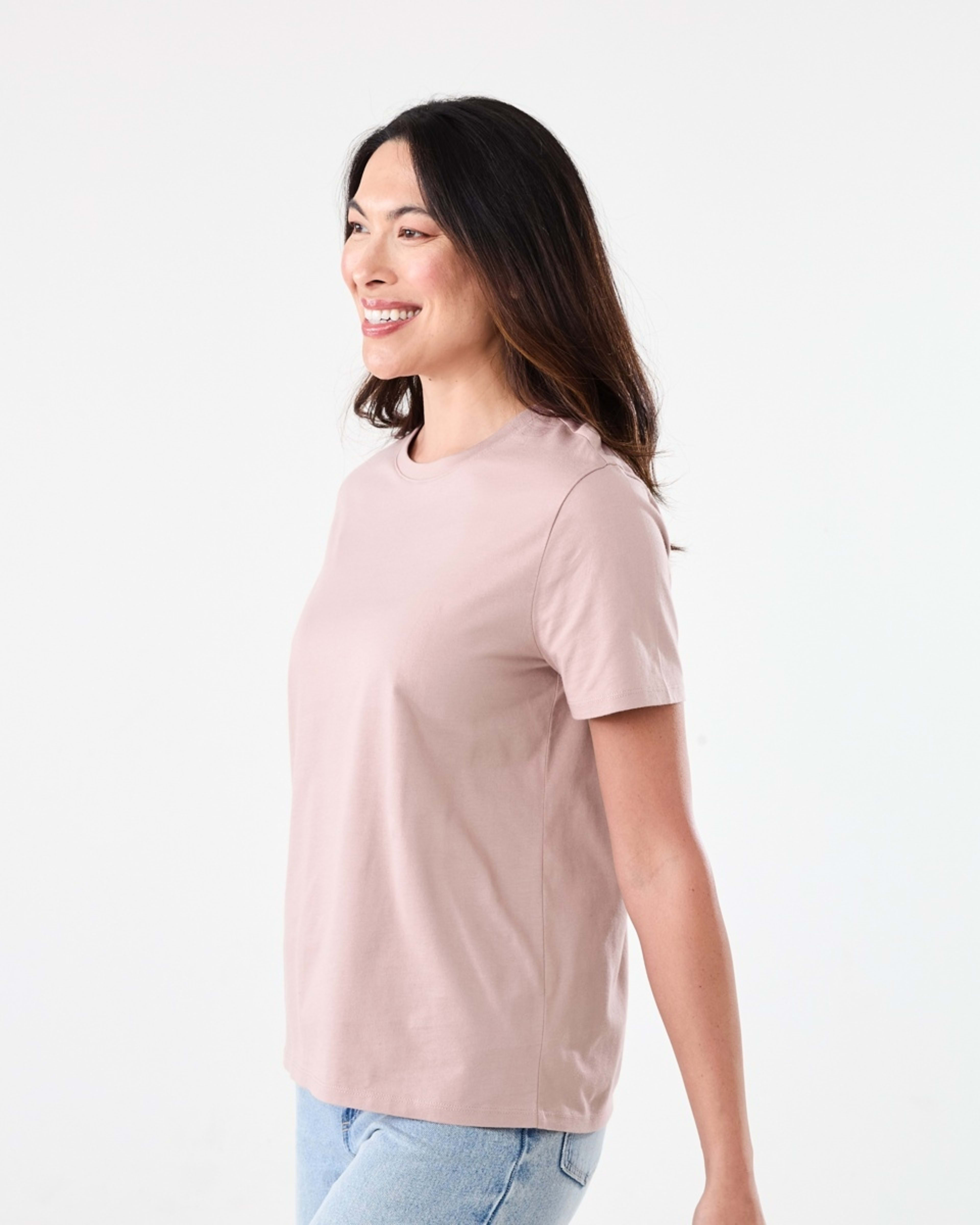 2 Short Sleeve Australian Cotton T-shirt MODEST PINK, 2 of 5