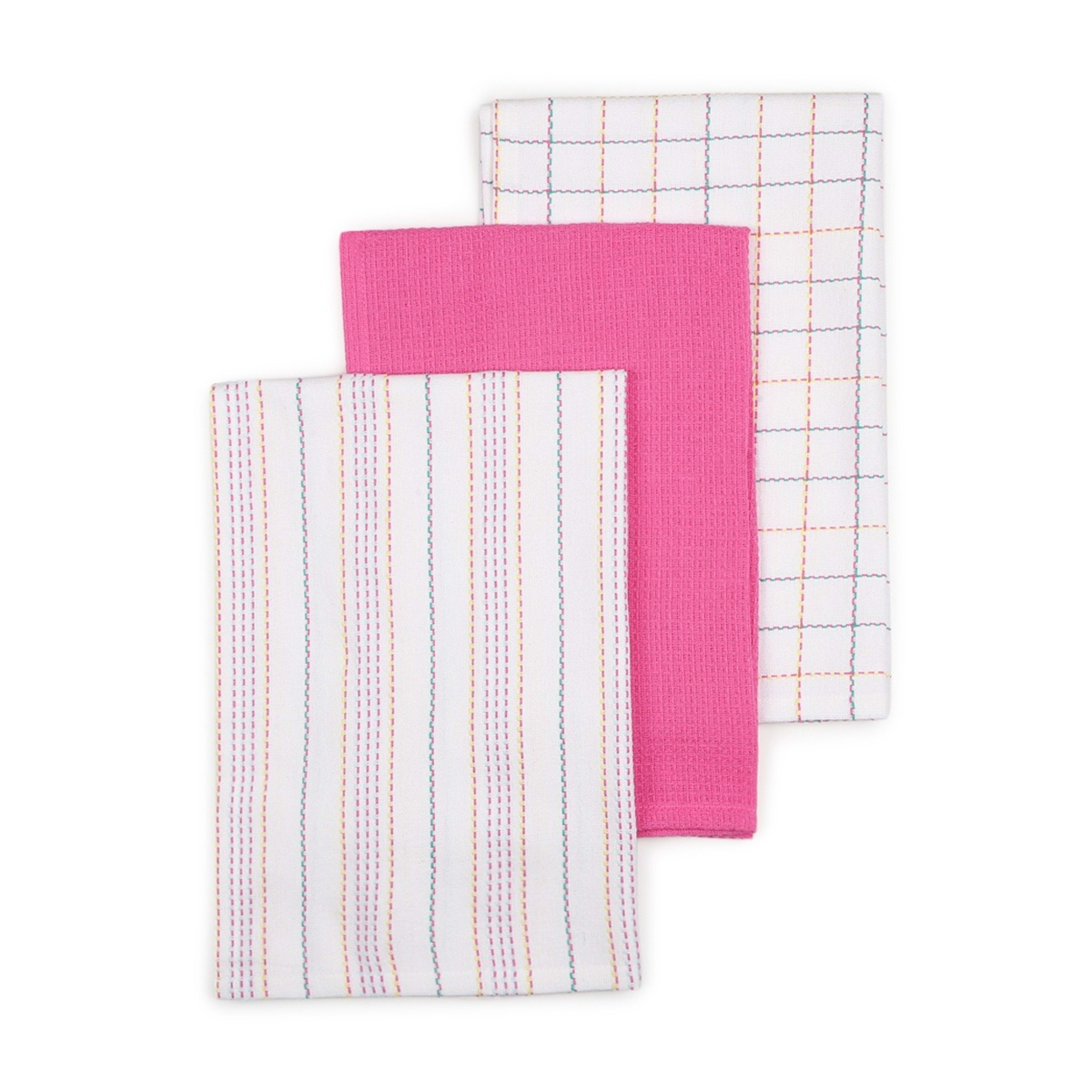 1 3 Pack Check Stitch Tea Towels