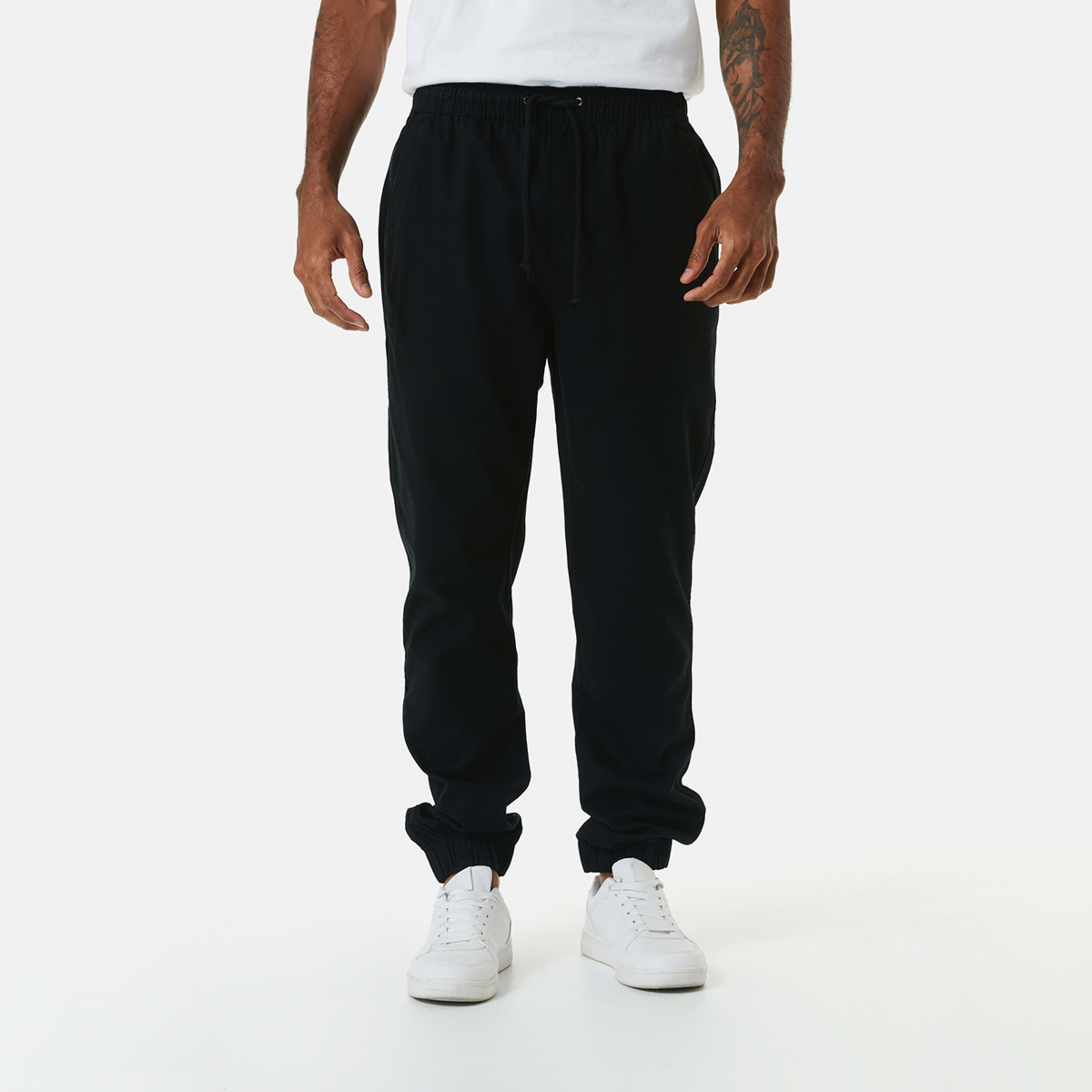 1 Elastic Waist Jogger Pants Black, 1 of 5