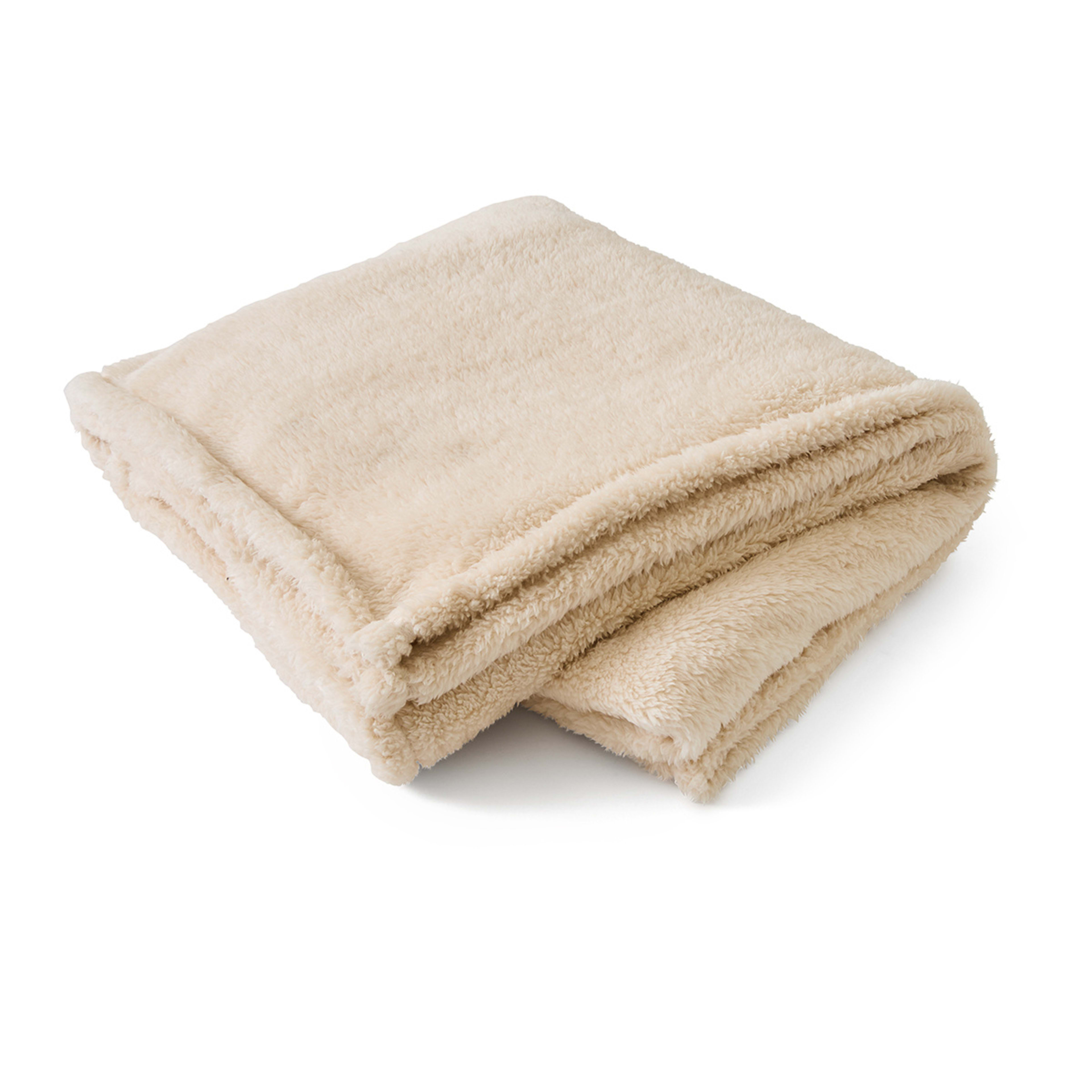 3 Teddy Fleece Throw - Natural, 3 of 6