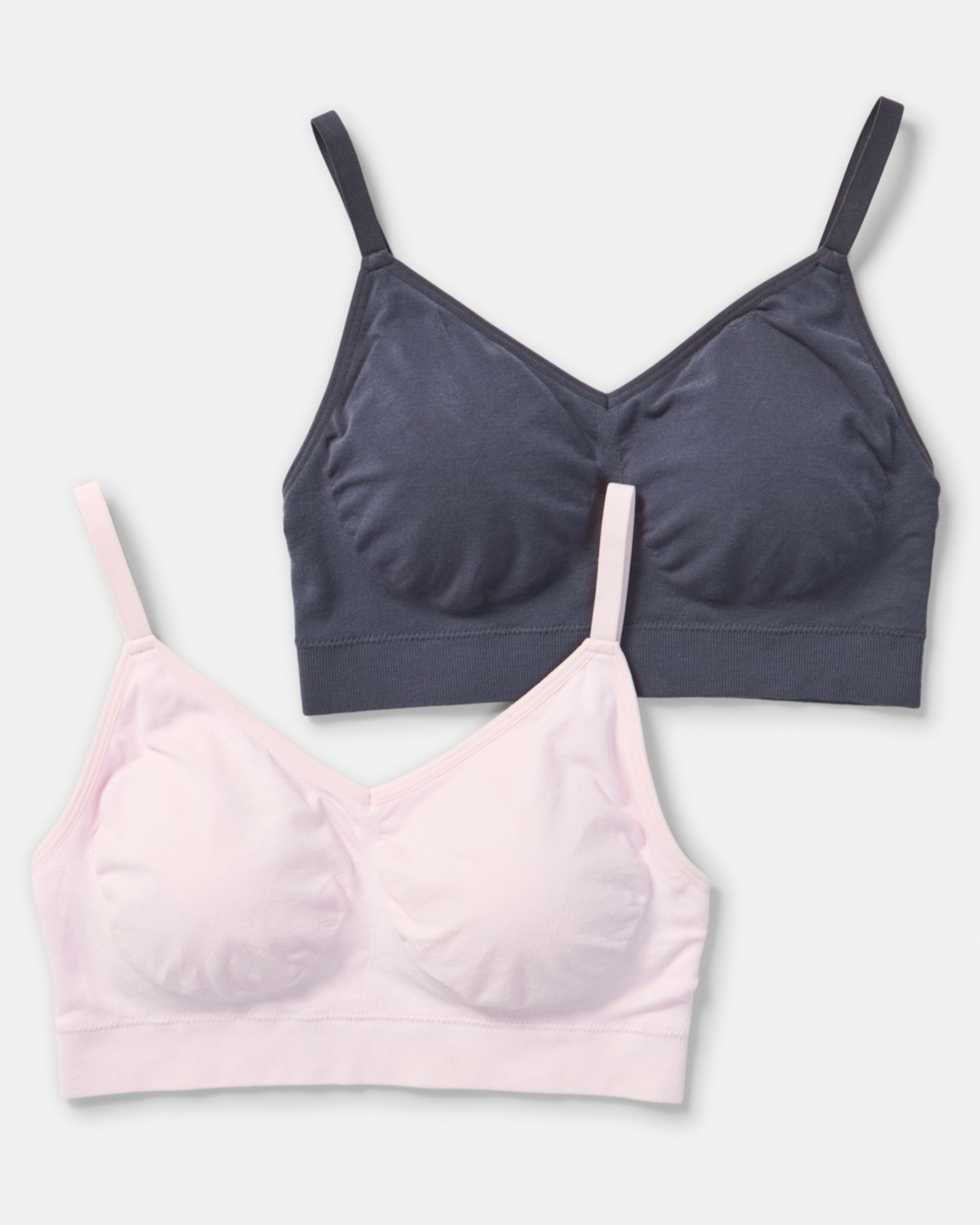 1 2 Pack Seamfree Wirefree Bamboo Crop Top Pc Sn, 1 of 9