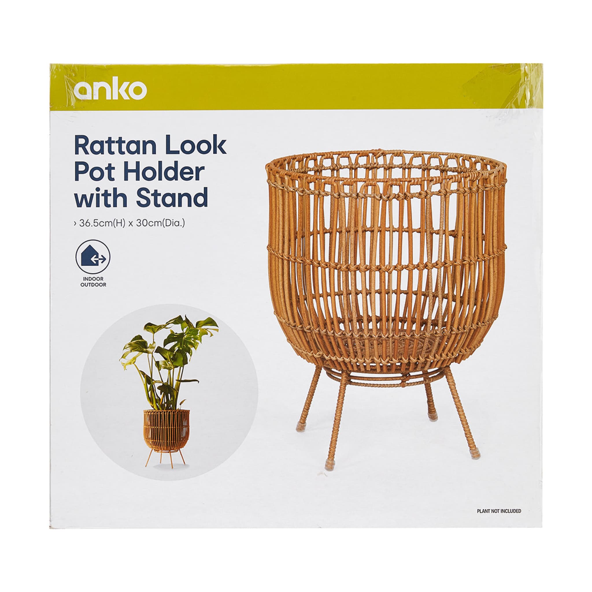 Rattan Look Pot Holder with Stand Kmart