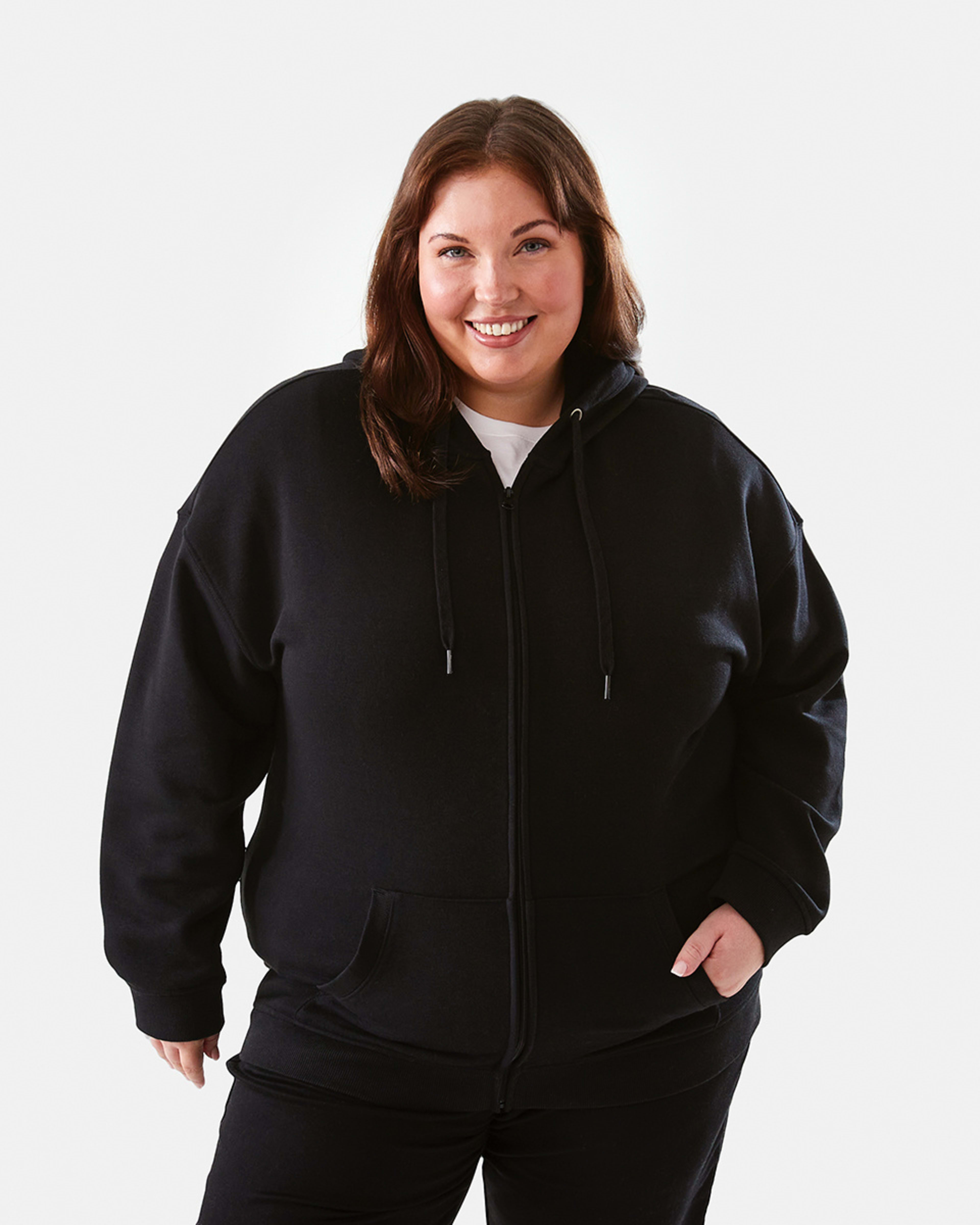 2 Curve Long Sleeve Zip Through Hoodie Black, 2 of 7