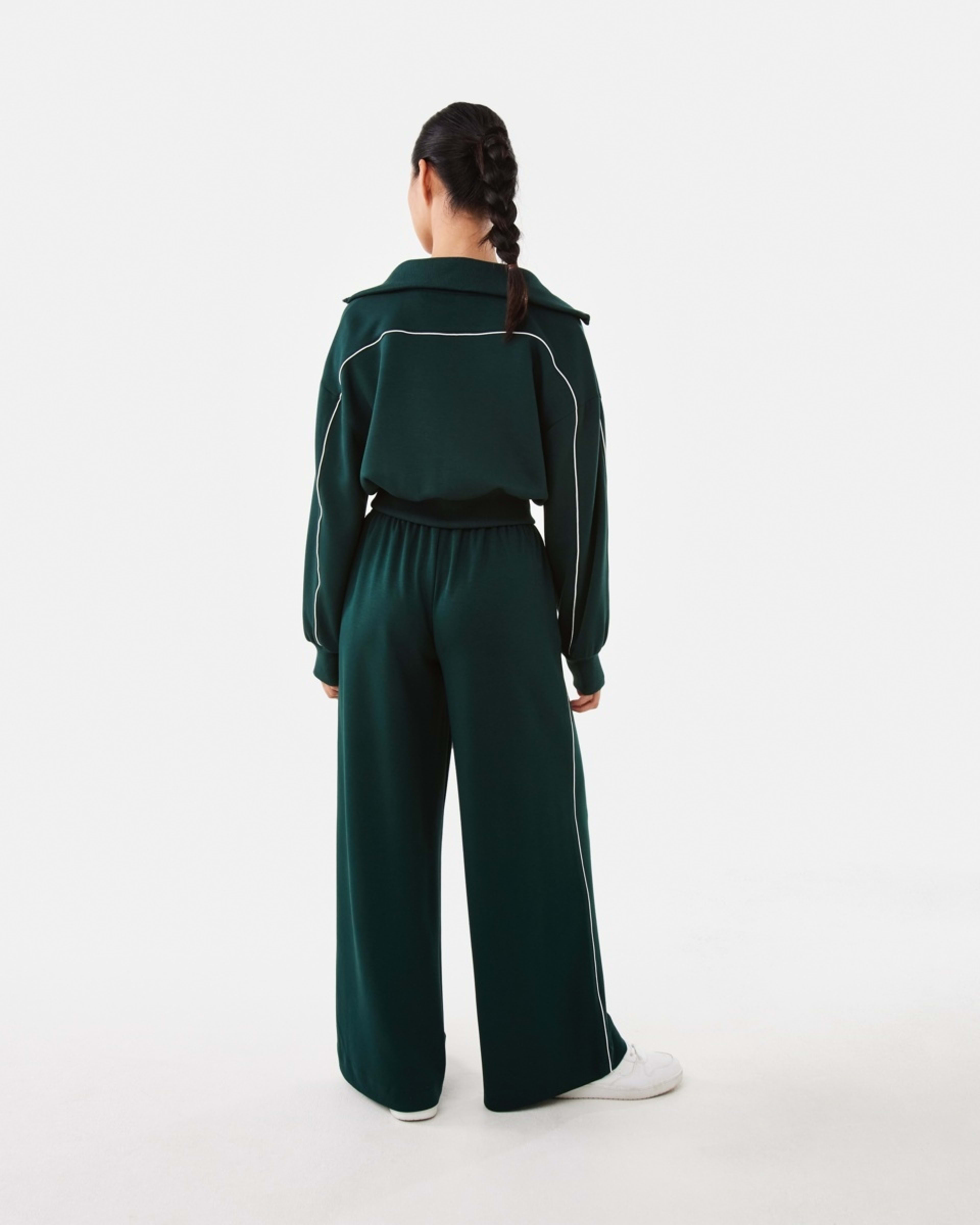 6 Active Womens Interlock Tipping Trackpants Grn Yucca, 6 of 8