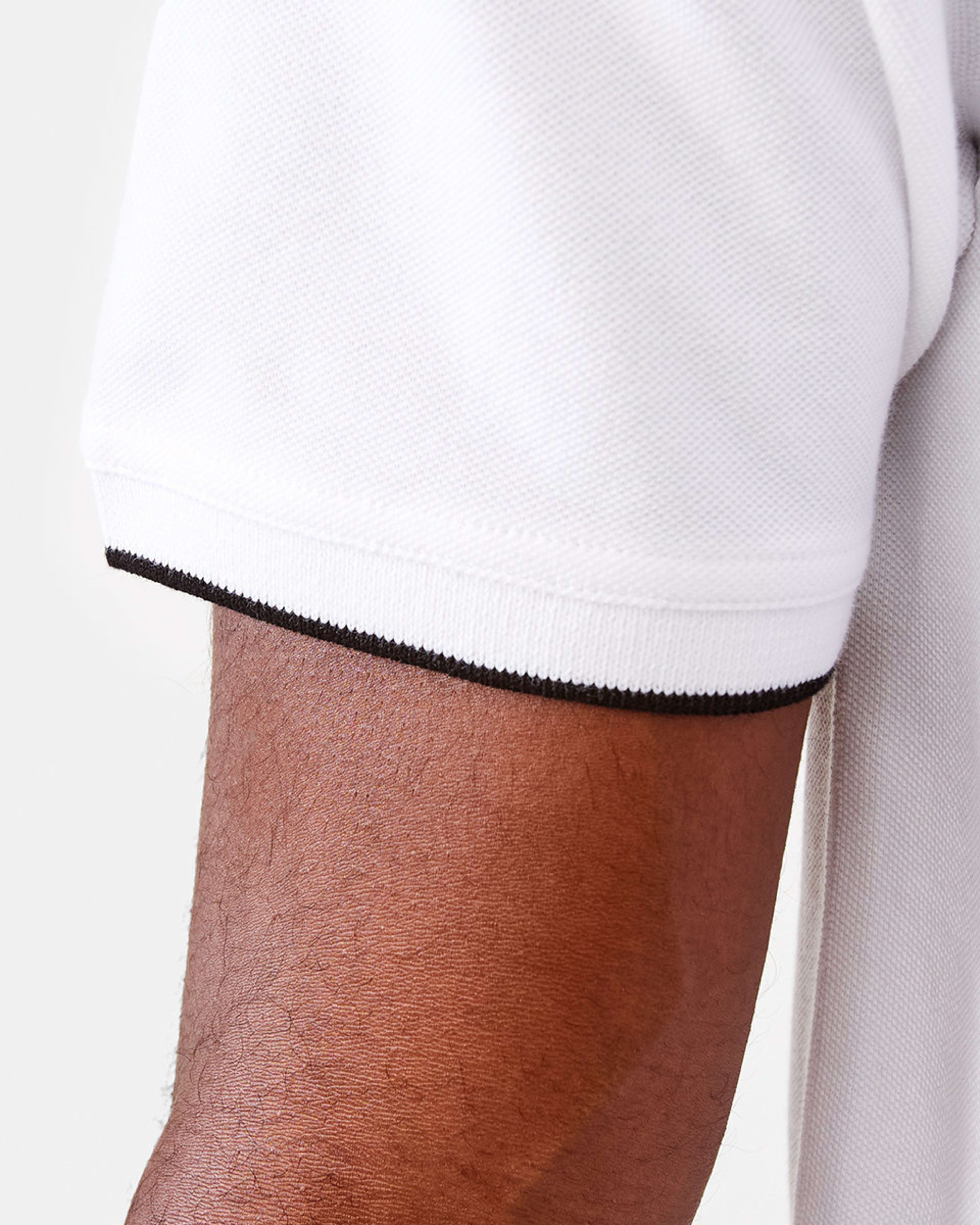 7 Tipped Pique Polo Shirt White, 7 of 7