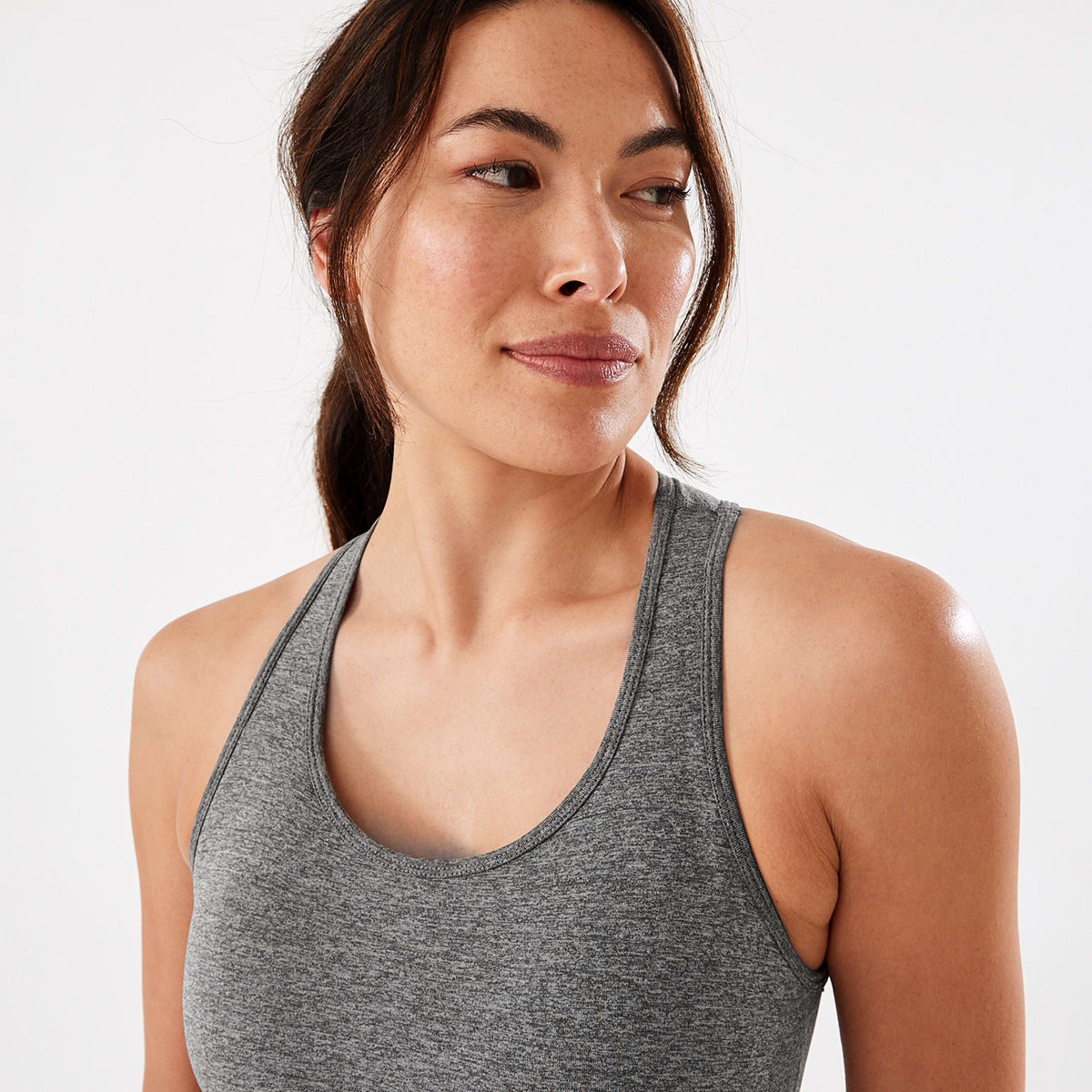 4 Active Womens Low Impact Seamfree Crop Top Soft Grey Marle, 4 of 7