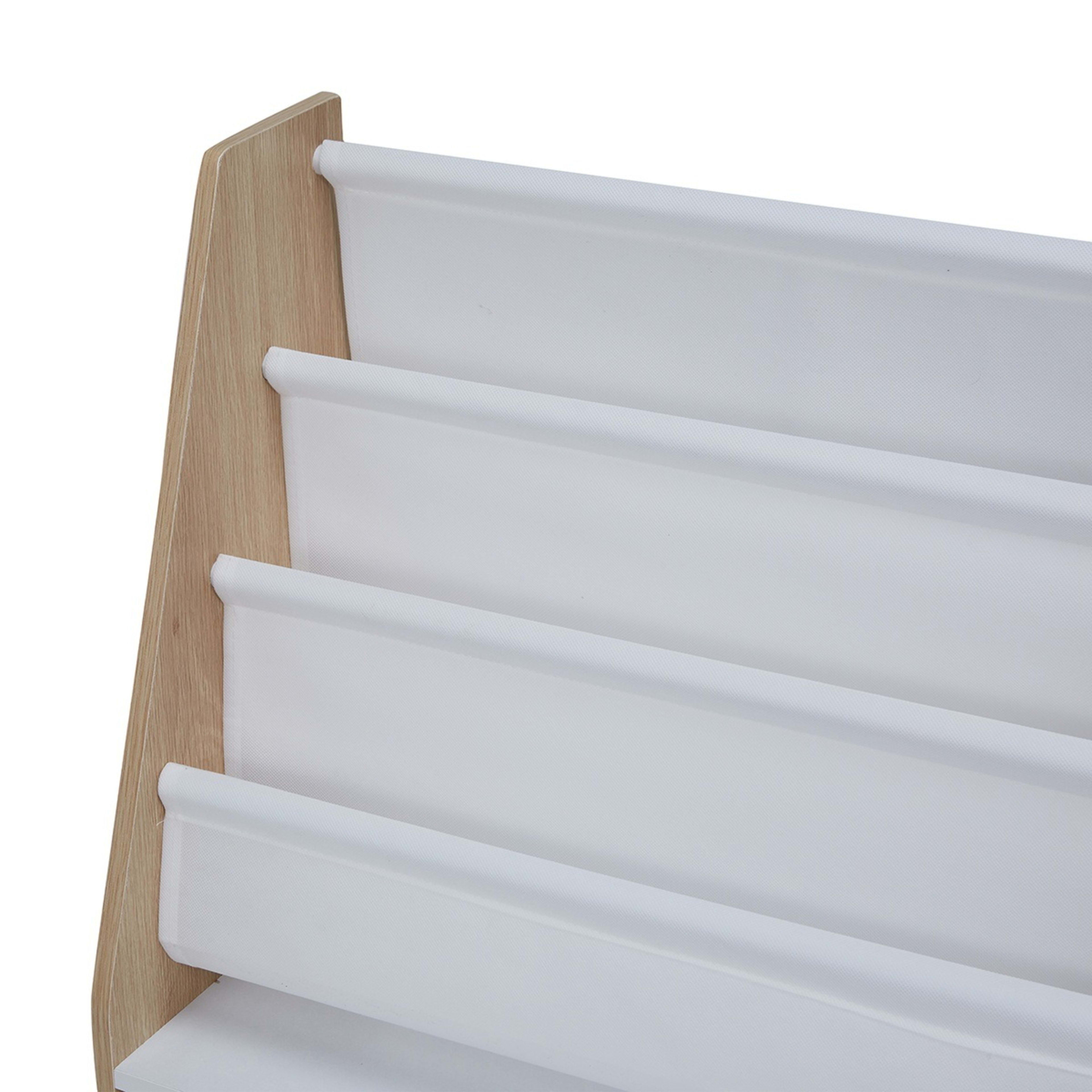 7 Oak Look and White Book Holder with Organiser, 7 of 10