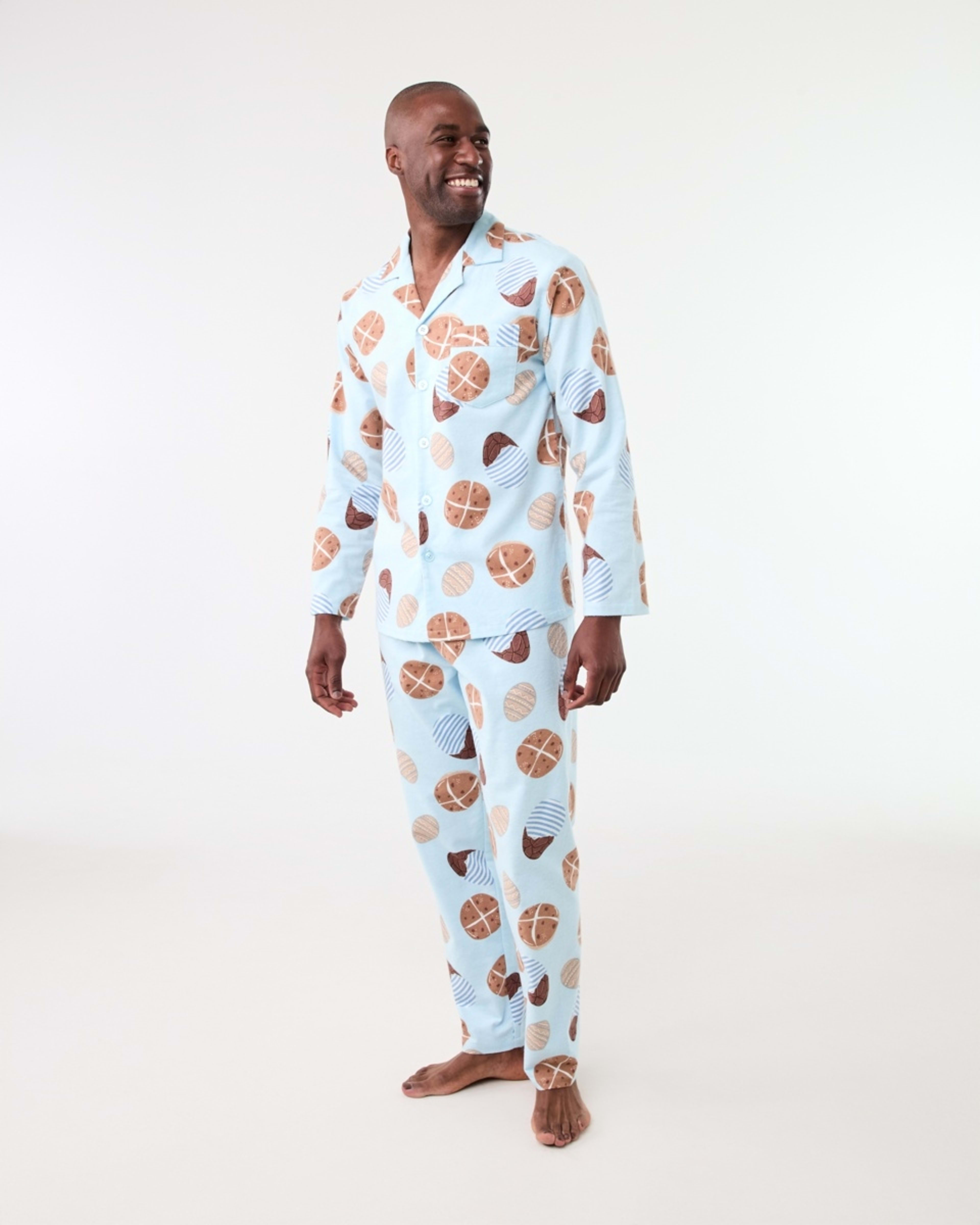 2 Print Flannel Family Matching Pyjama Set Blu Sweets, 2 of 10