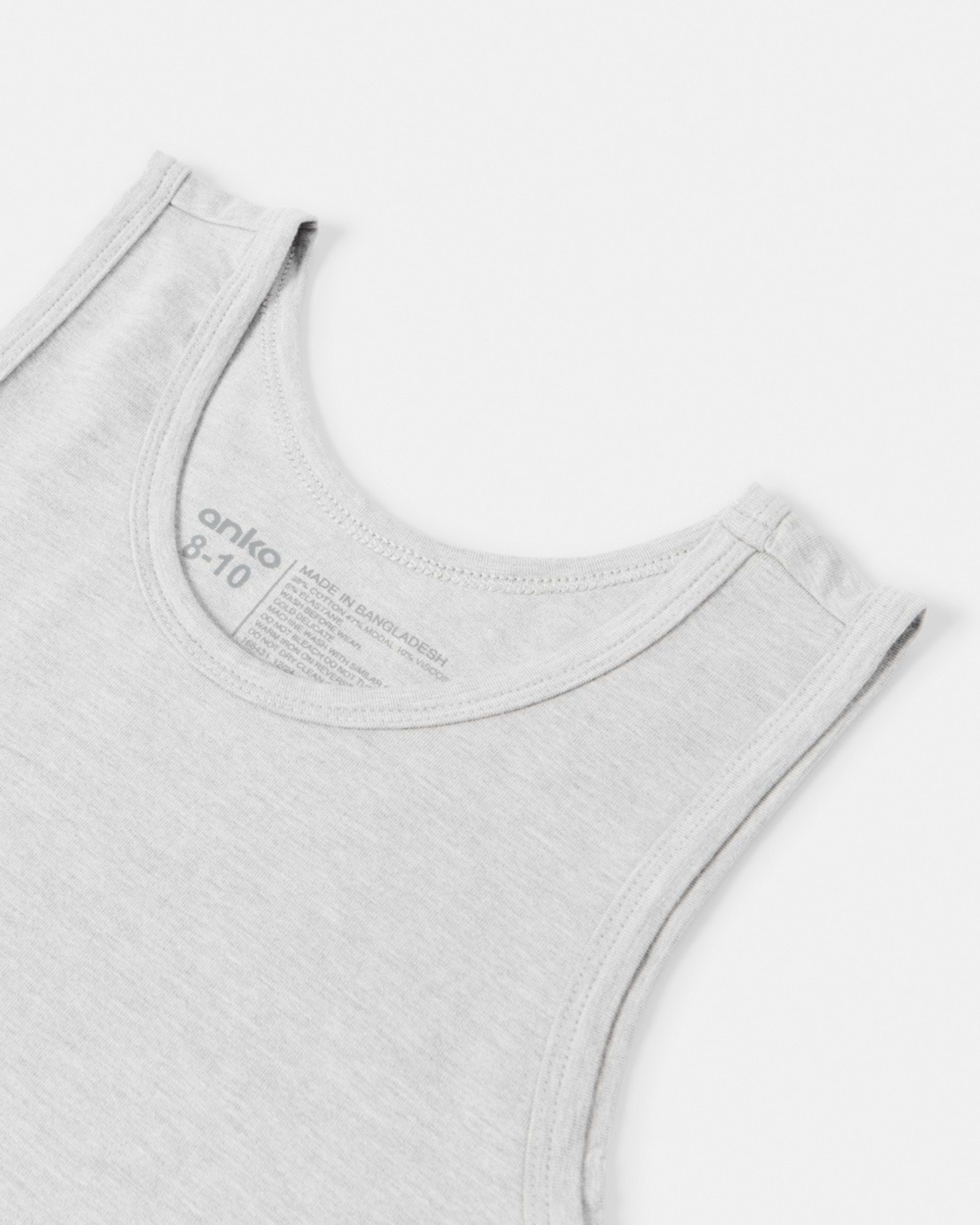 4 3 Pack Super Soft Singlets Gry Multi, 4 of 6
