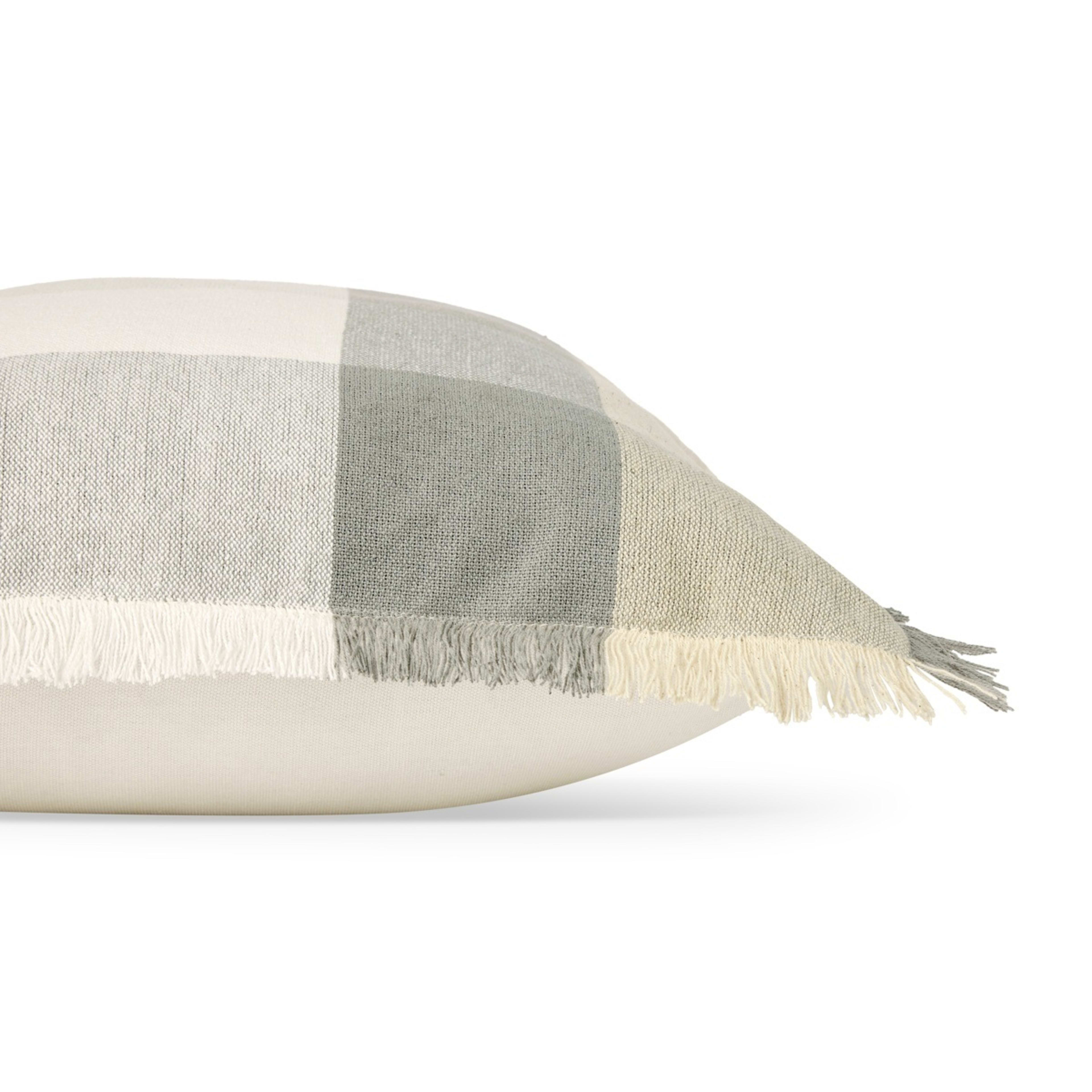 2 60cm Check Fringe Cushion, 2 of 4