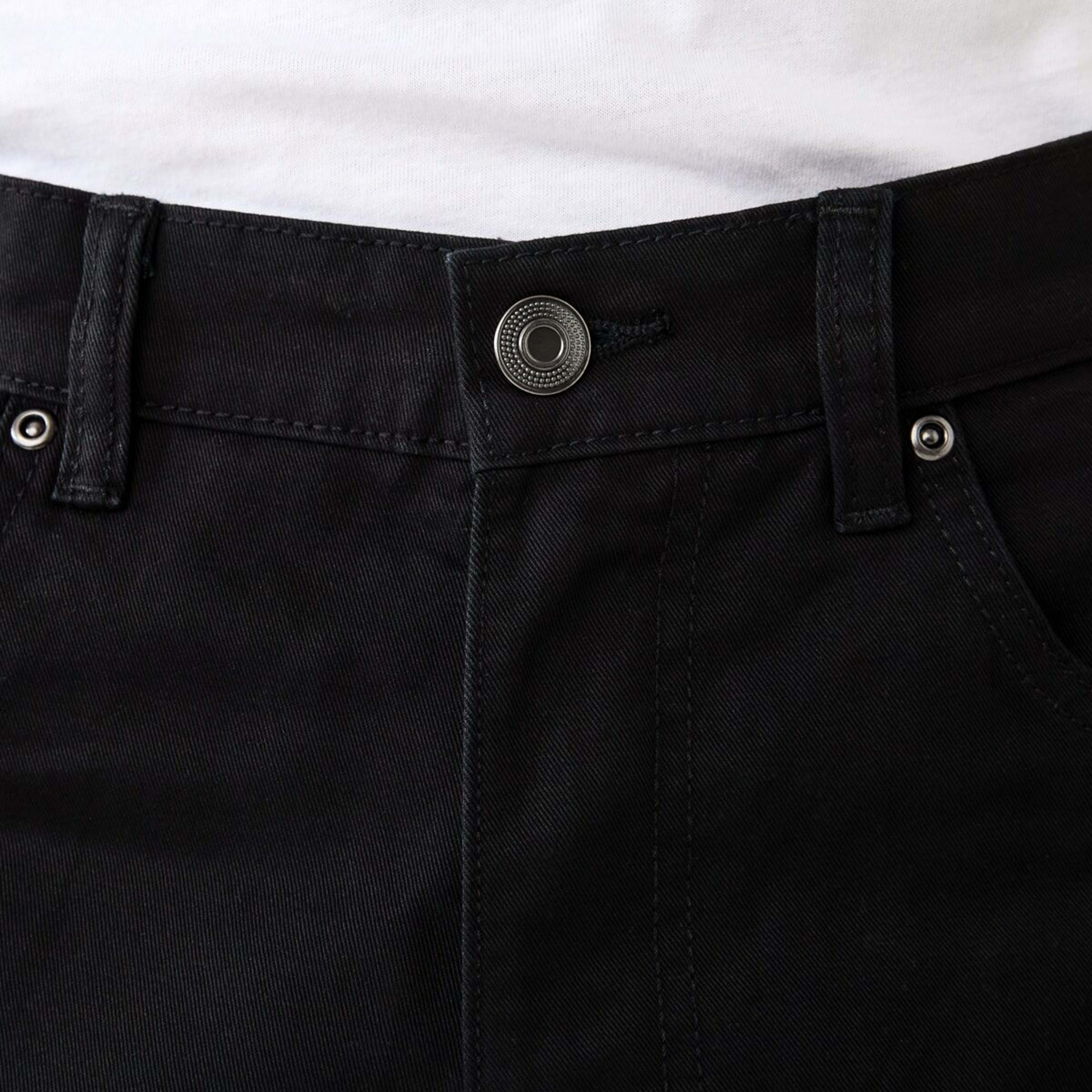 4 Regular Straight Coloured Jeans Solid Black, 4 of 6