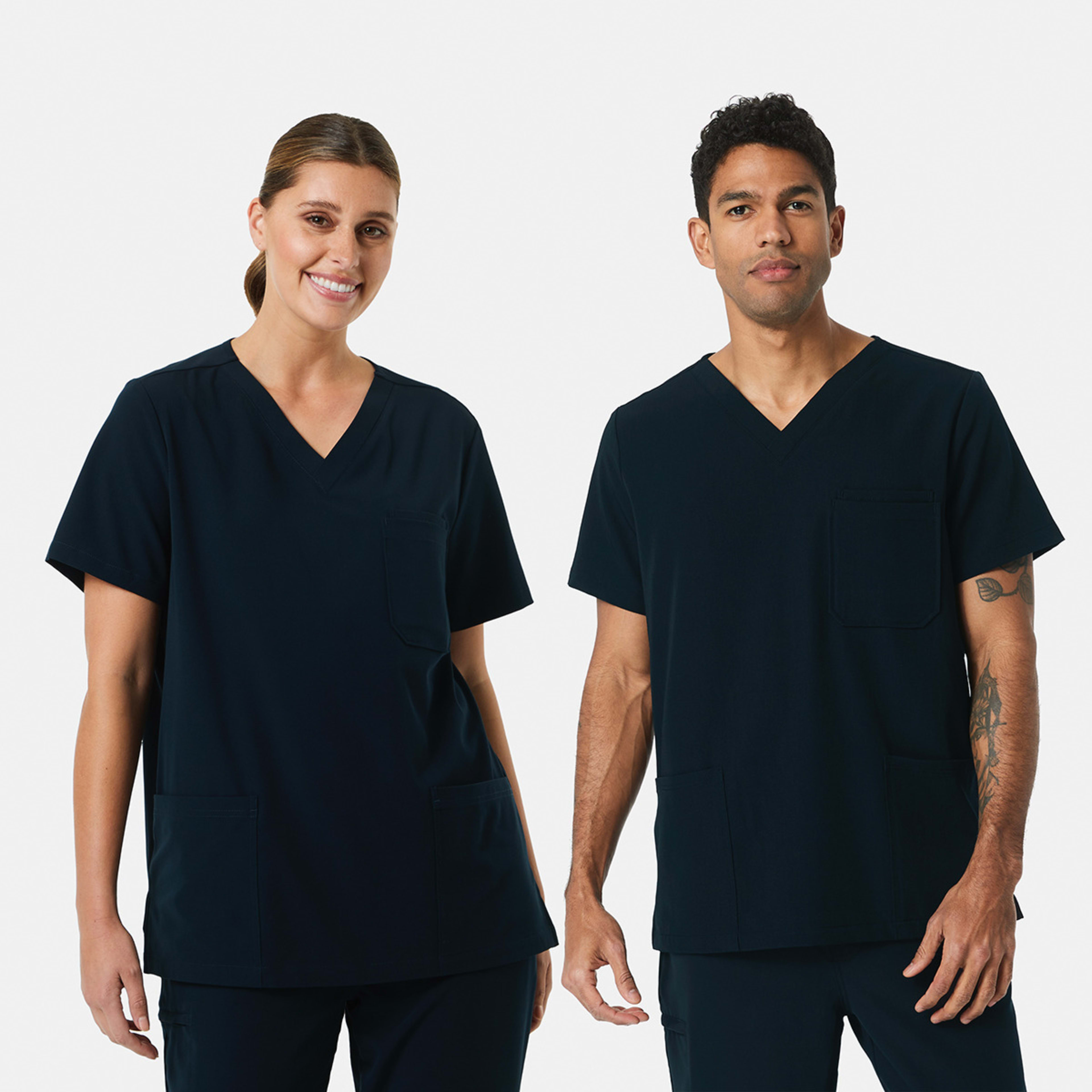 1 Work Short Sleeve Scrub Top Parisian Night, 1 of 9