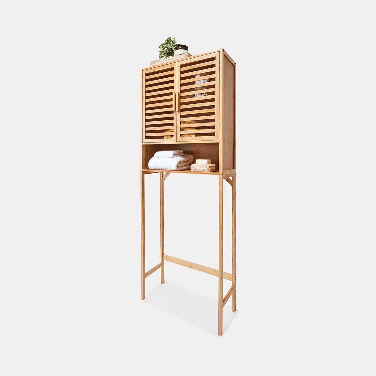 bamboo bathroom shelf unit