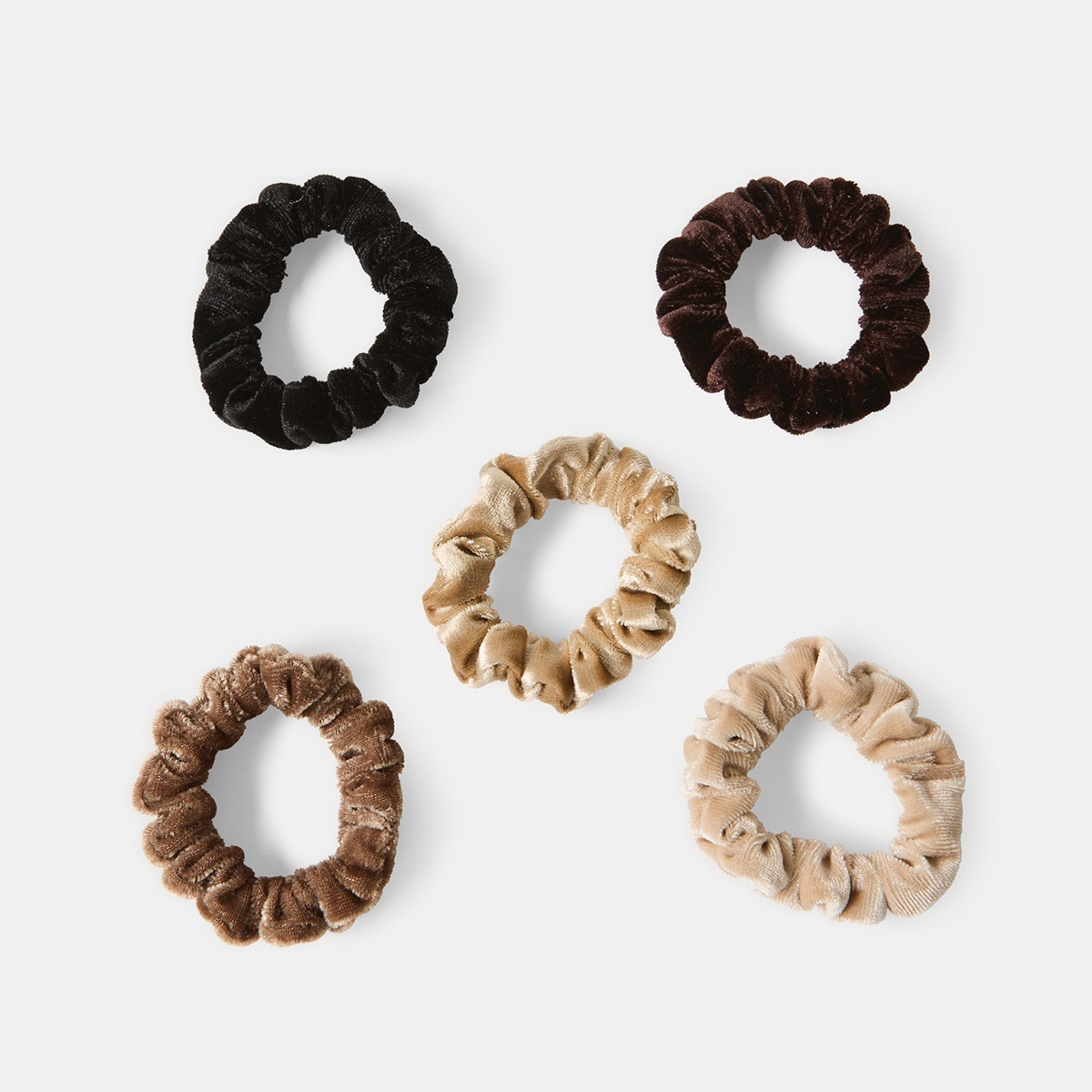 2 5 Pack Velvet Hair Scrunchies, 2 of 5