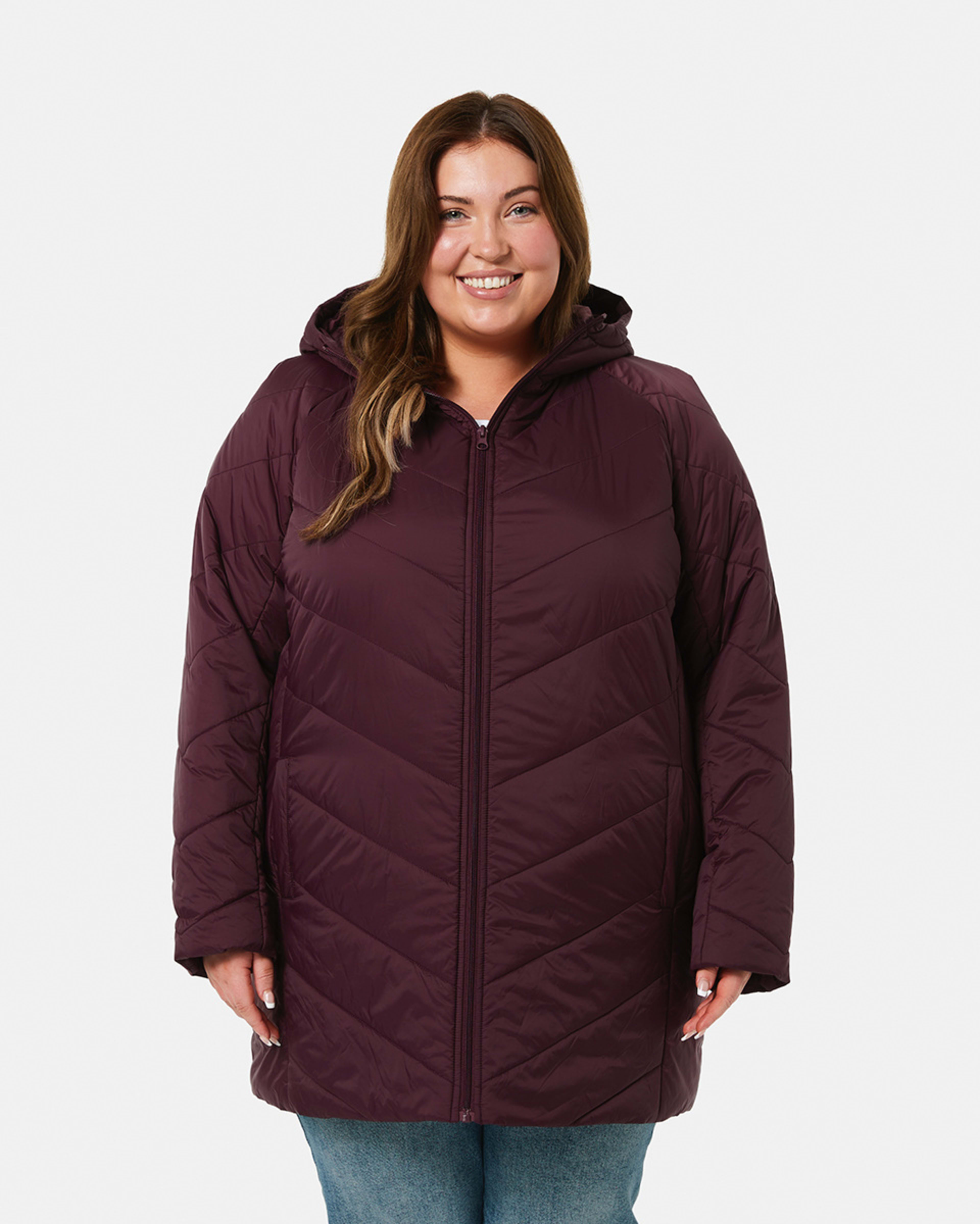Curve Long Sleeve Lightweight Puffer Jacket Kmart