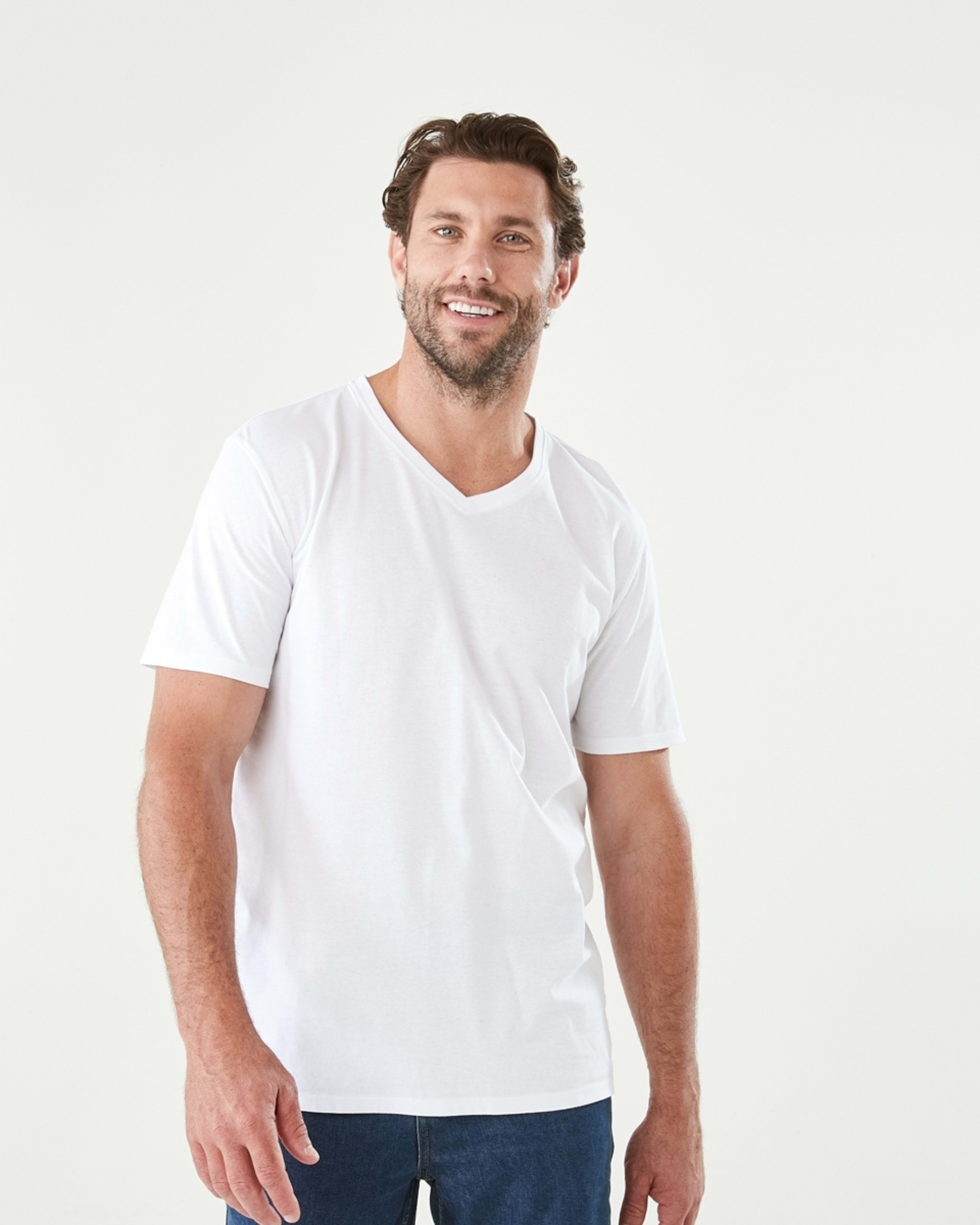 1 Plain V-Neck T-shirt WHITE