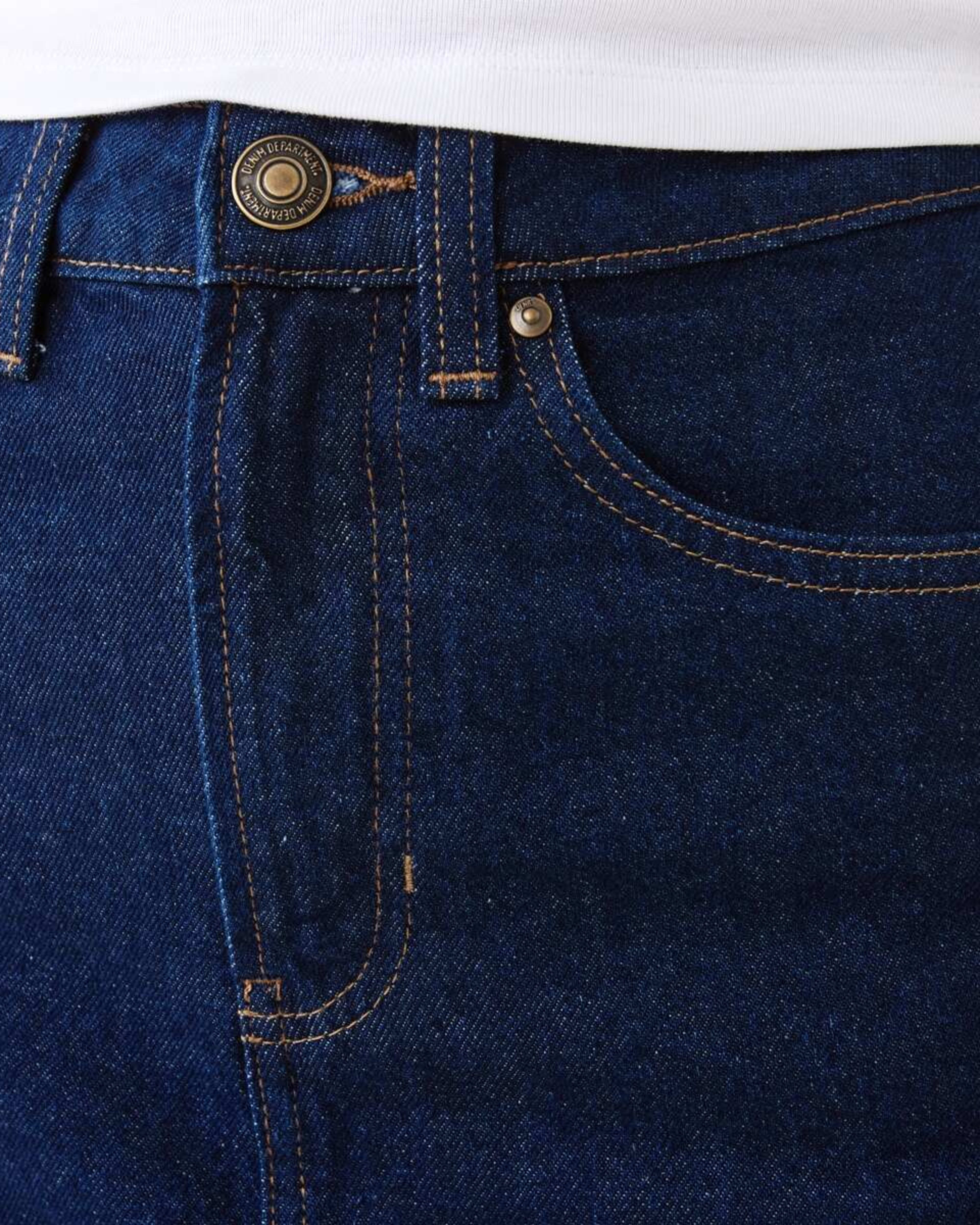 5 Denim Turnback Mini Skirt Indigo, 5 of 8