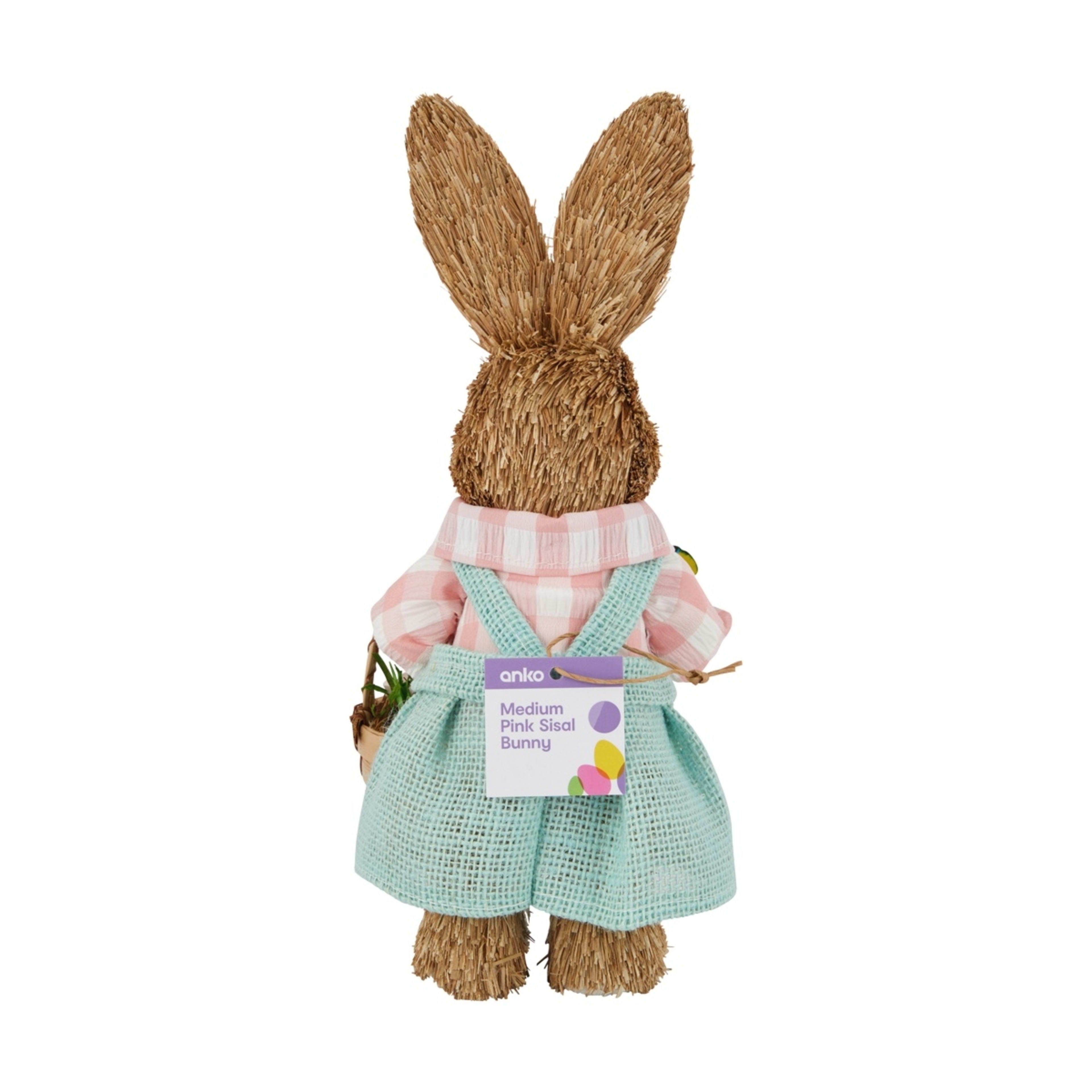 4 Medium Pink Sisal Bunny, 4 of 4