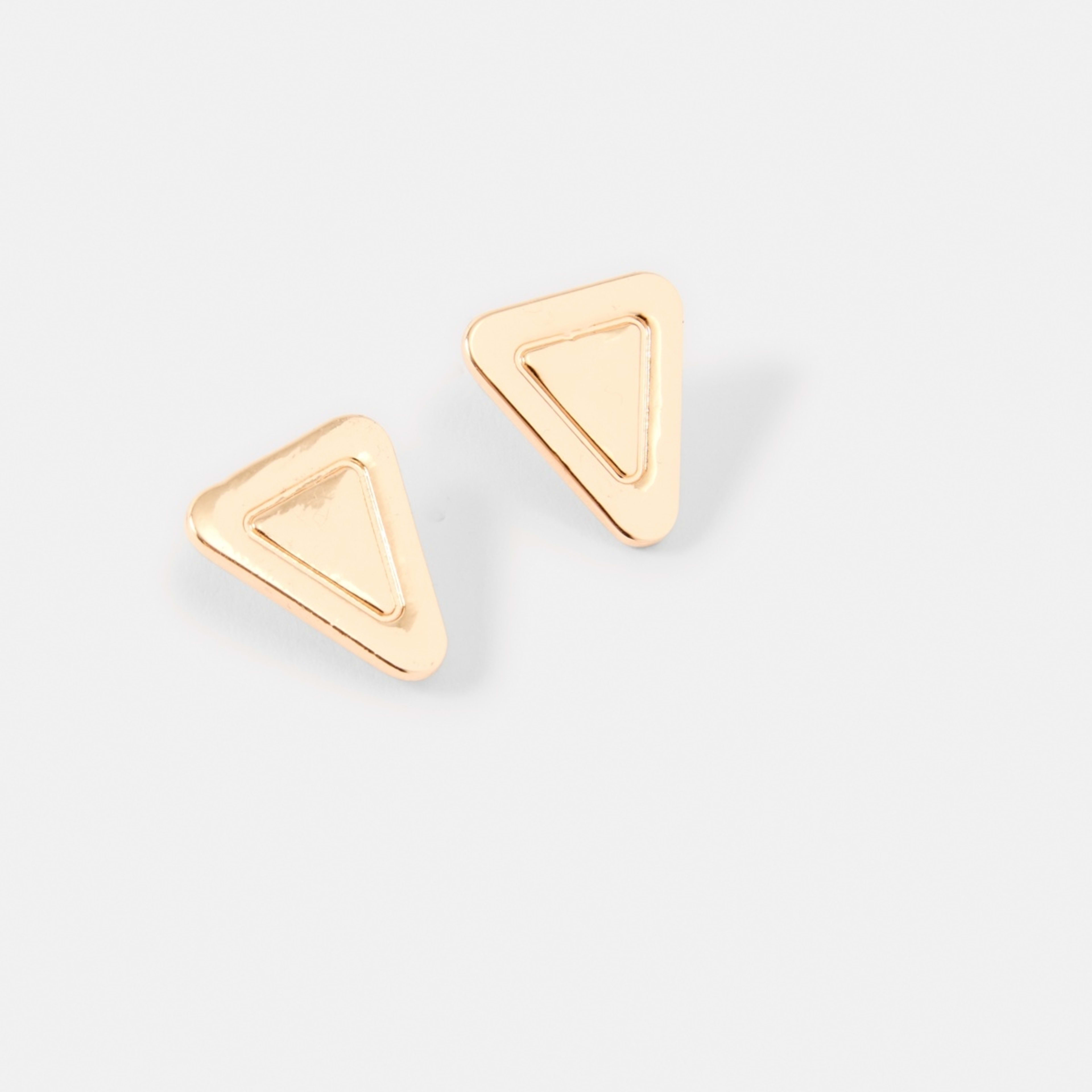 2 Triangle Stud Earrings - Gold Tone, 2 of 5