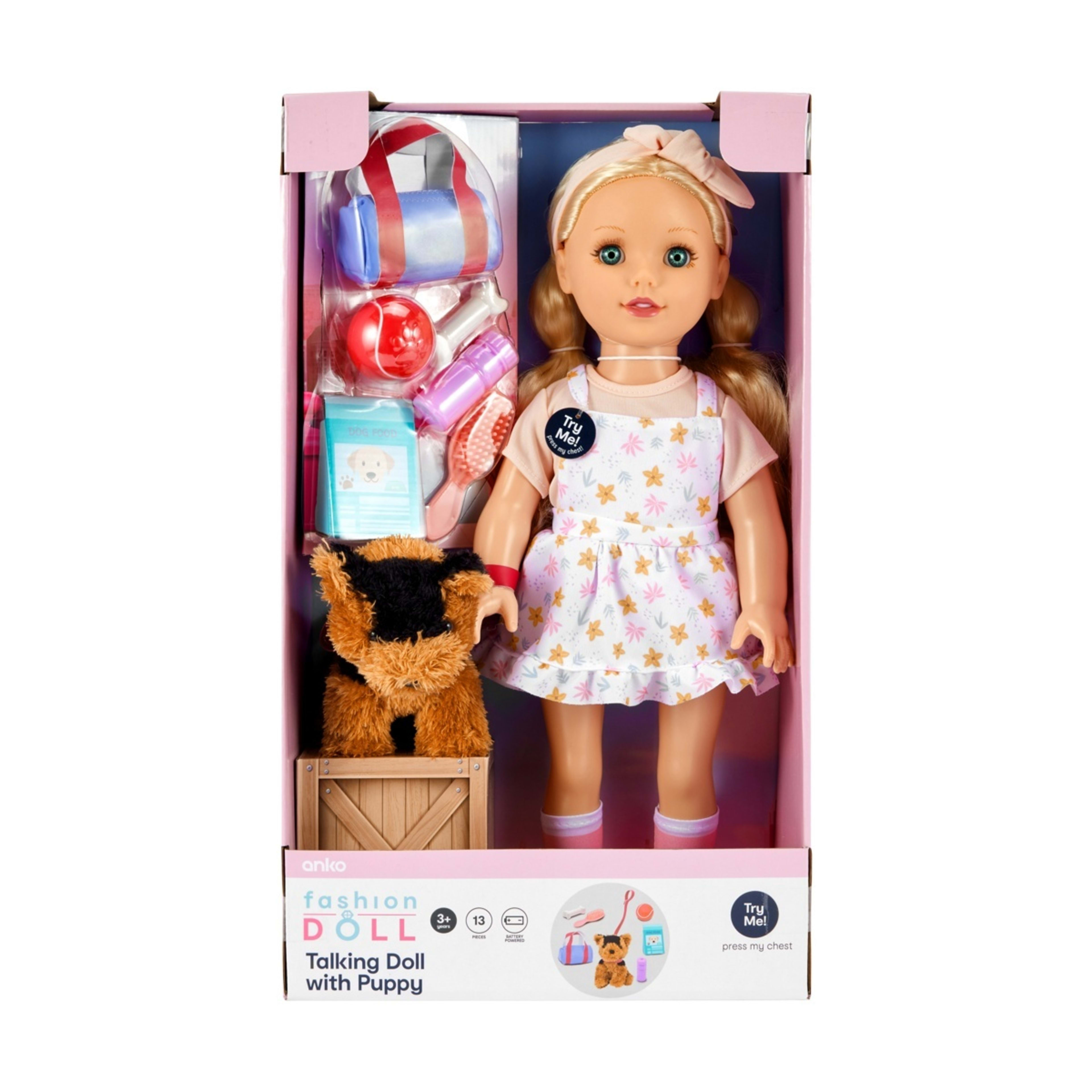 6 13 Piece Fashion Talking Doll with Puppy Set, 6 of 7