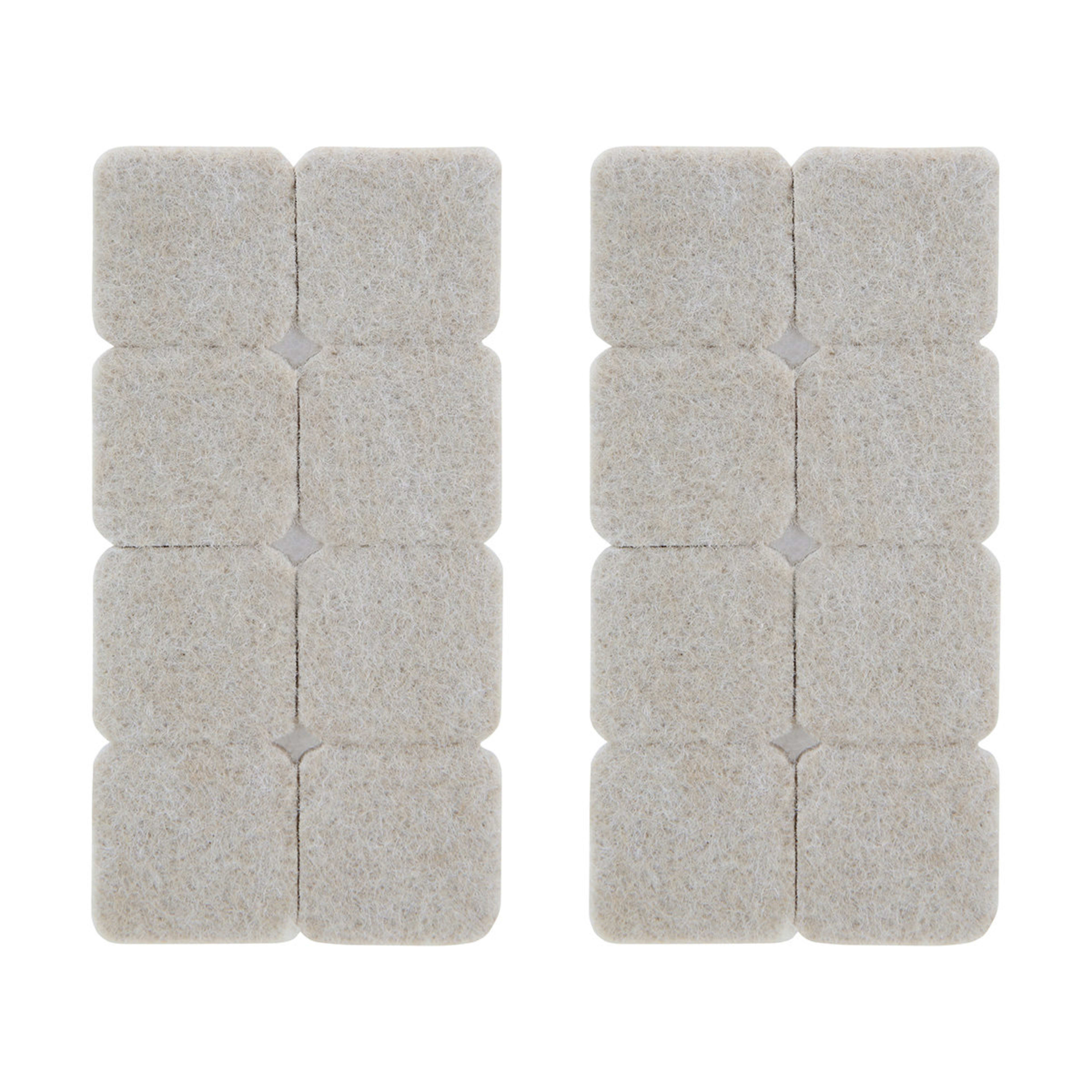 1 16 Pack Square Felt Surface Protectors - 25mm