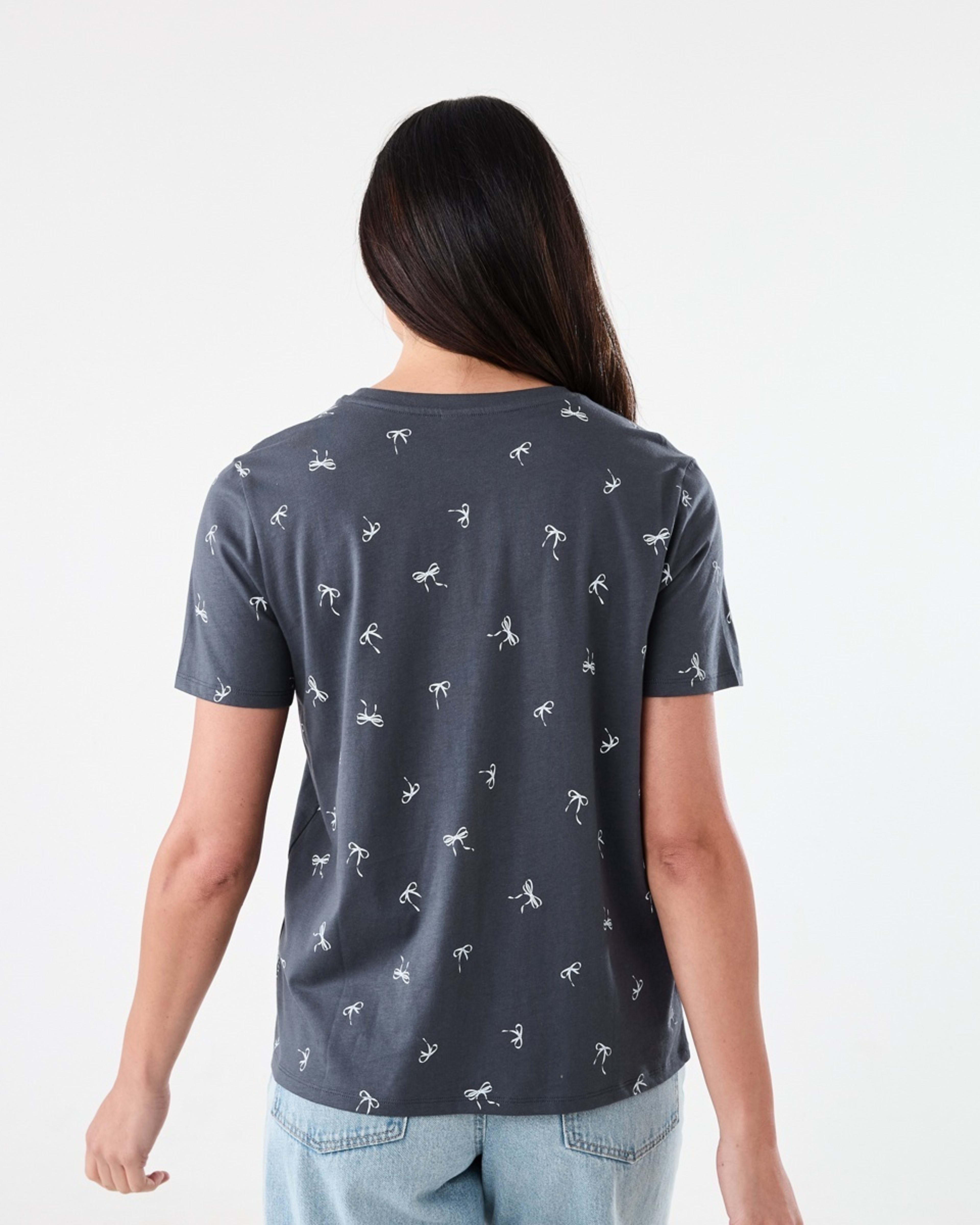 3 Short Sleeve Printed T-shirt BOWS LEAD GREY, 3 of 5