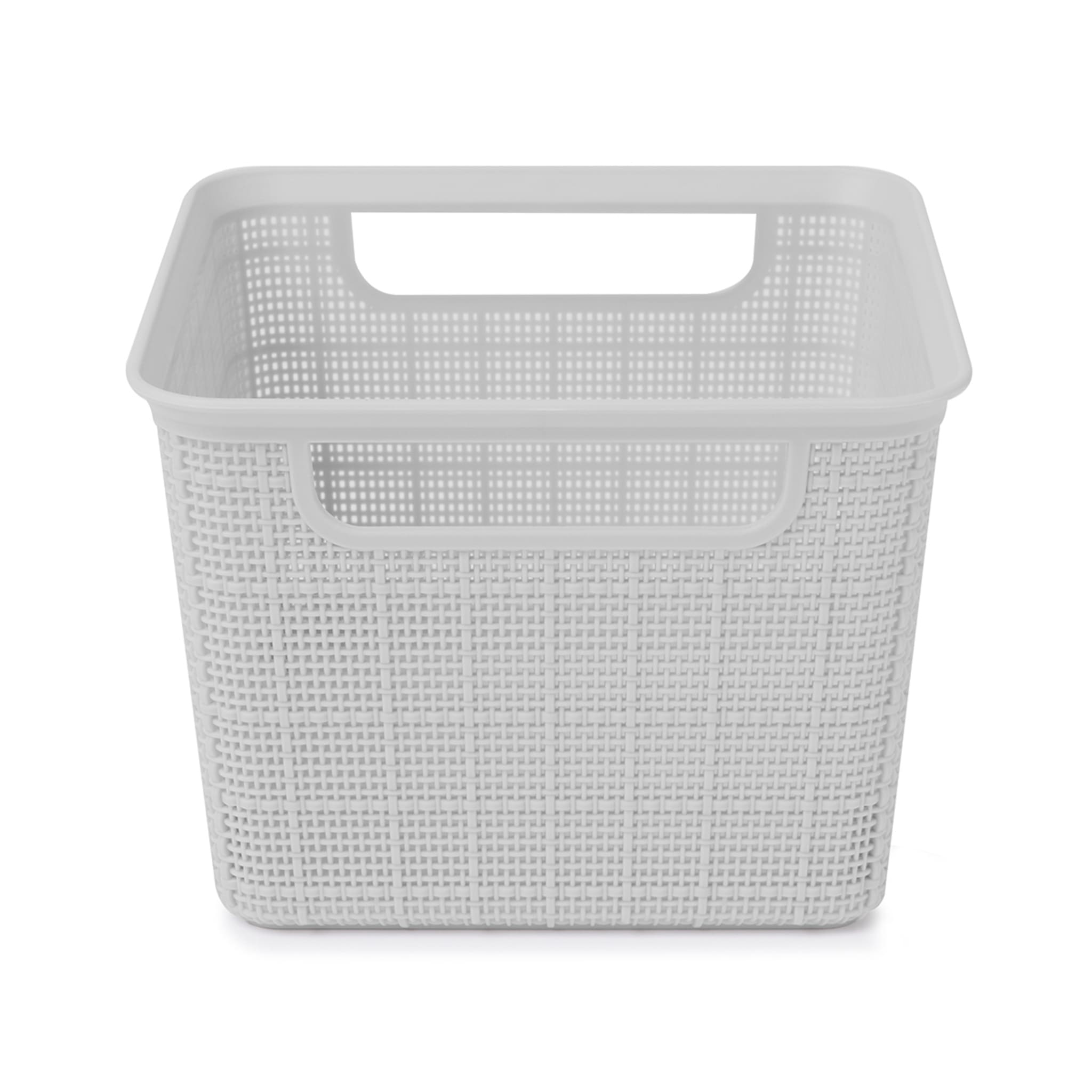 3.5L Square Linen Weave Basket - Grey - Kmart