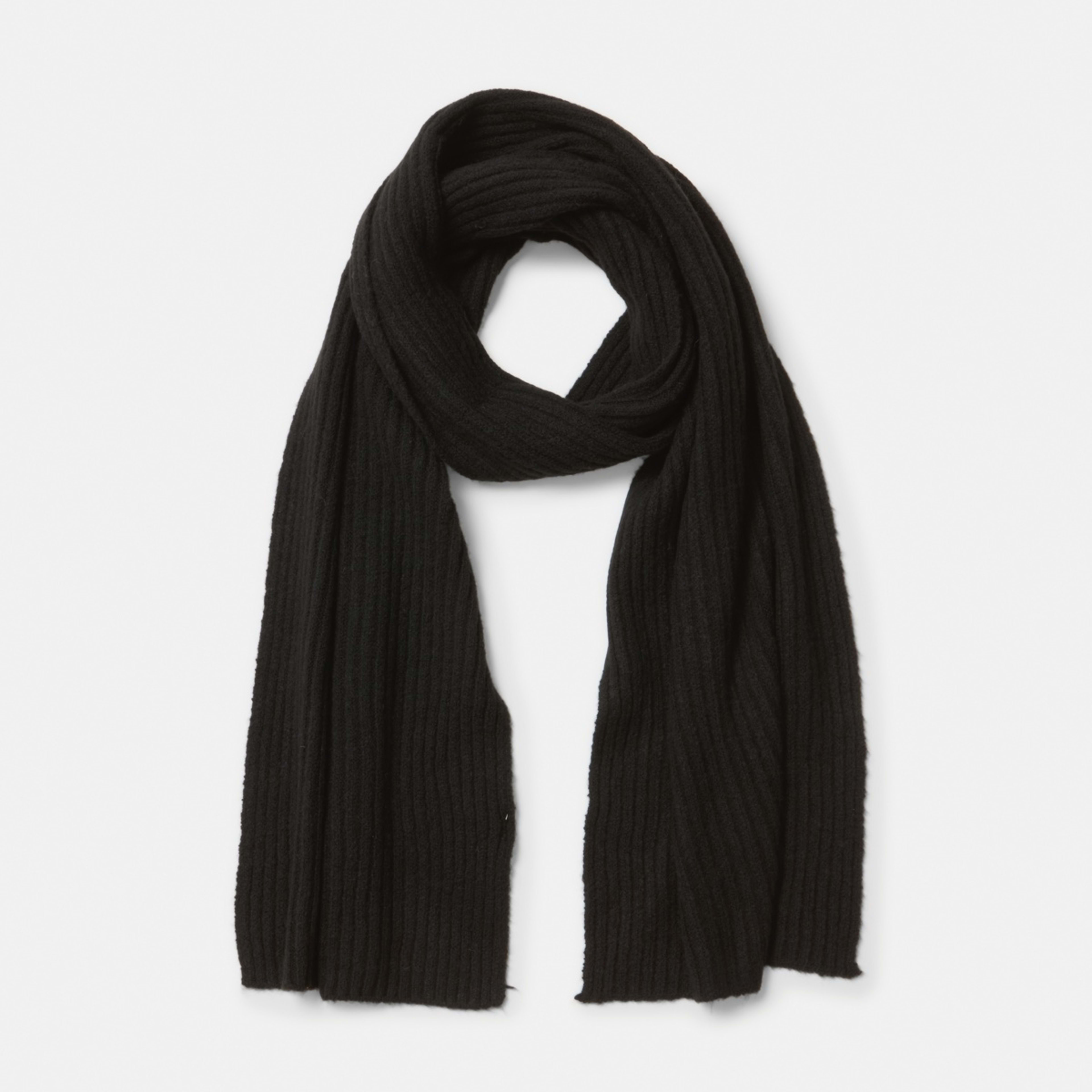 1 Basic Rib Scarf Black, 1 of 3