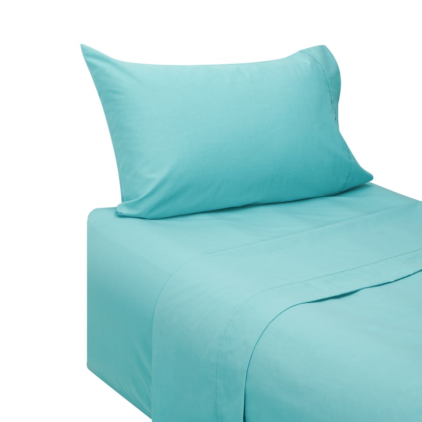 180 Thread Count Sheet Set King Single Bed, Aqua Kmart