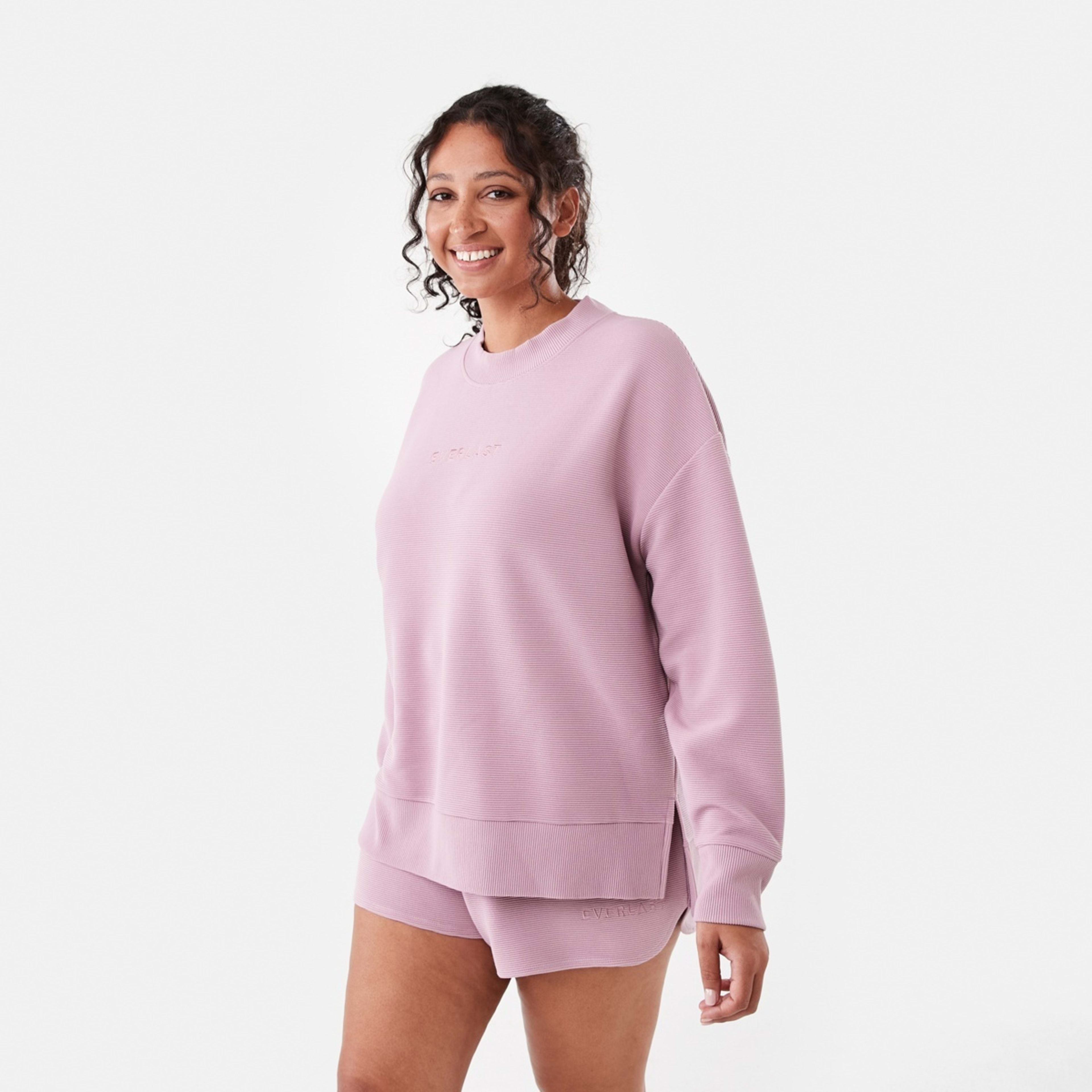 2 Everlast Womens Ottoman Crew Sweatshirt Everlast Dusty Pink, 2 of 7