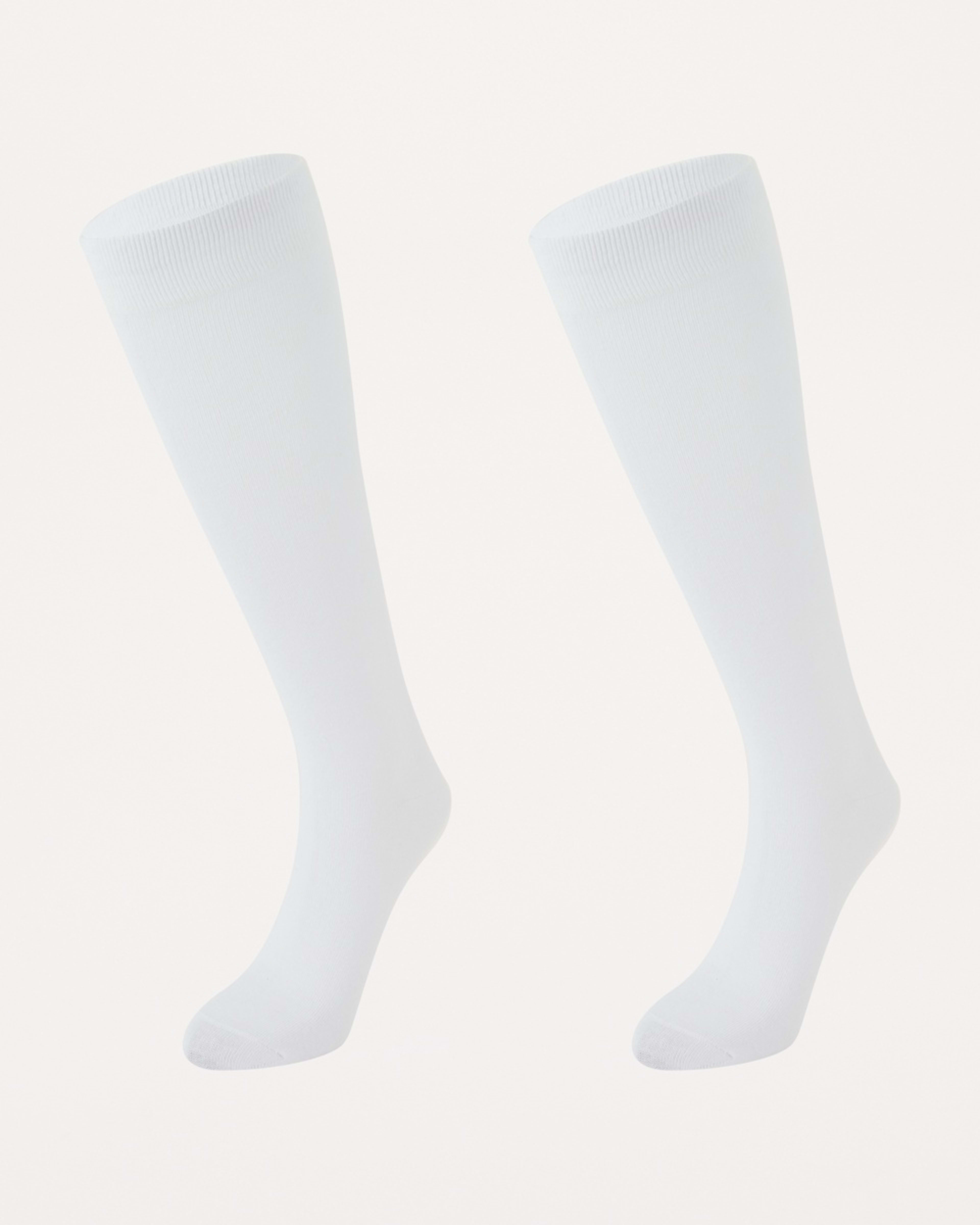 1 2 Pack Knee High Socks WHITE