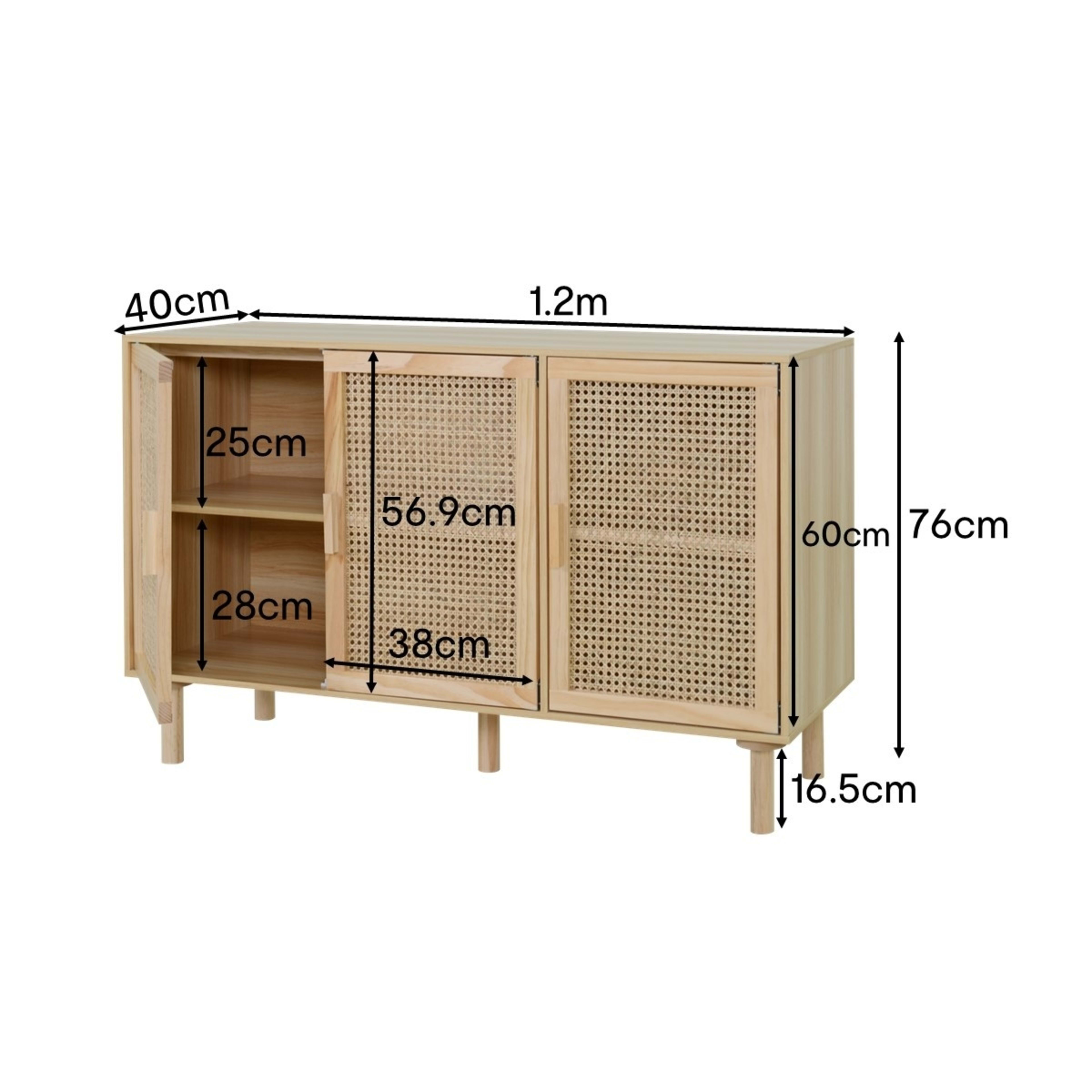 9 Rattan Sideboard with Adjustable Shelves, 9 of 10
