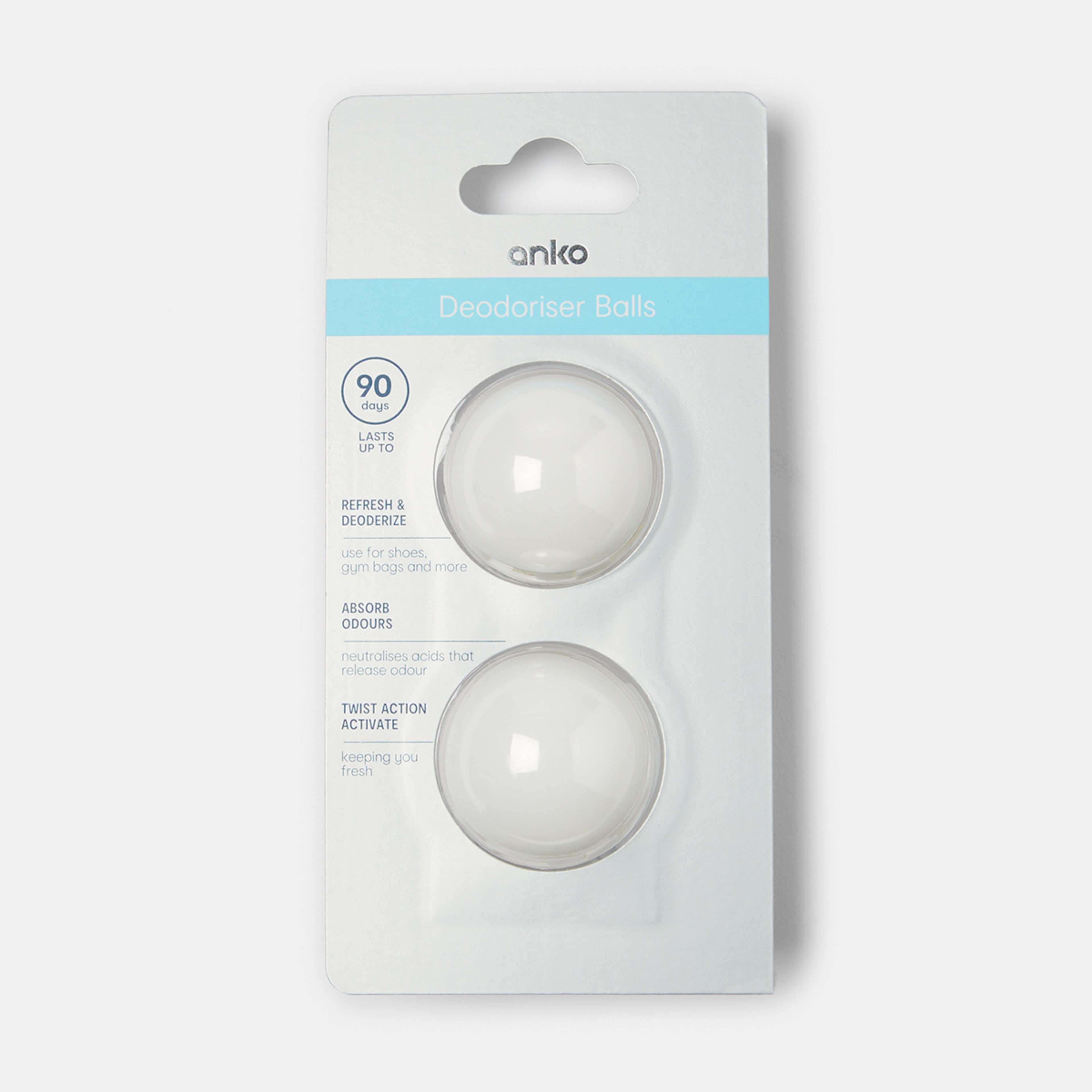 2 Pack Deodoriser Balls White Kmart