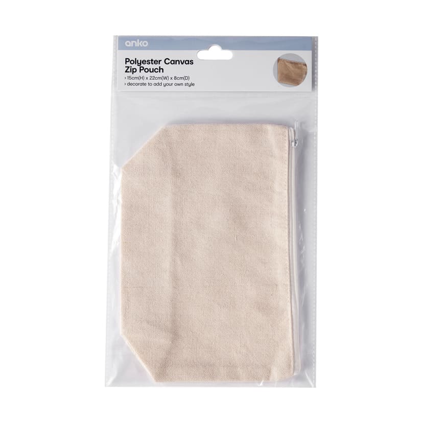 Polyester Canvas Zip Pouch - Kmart