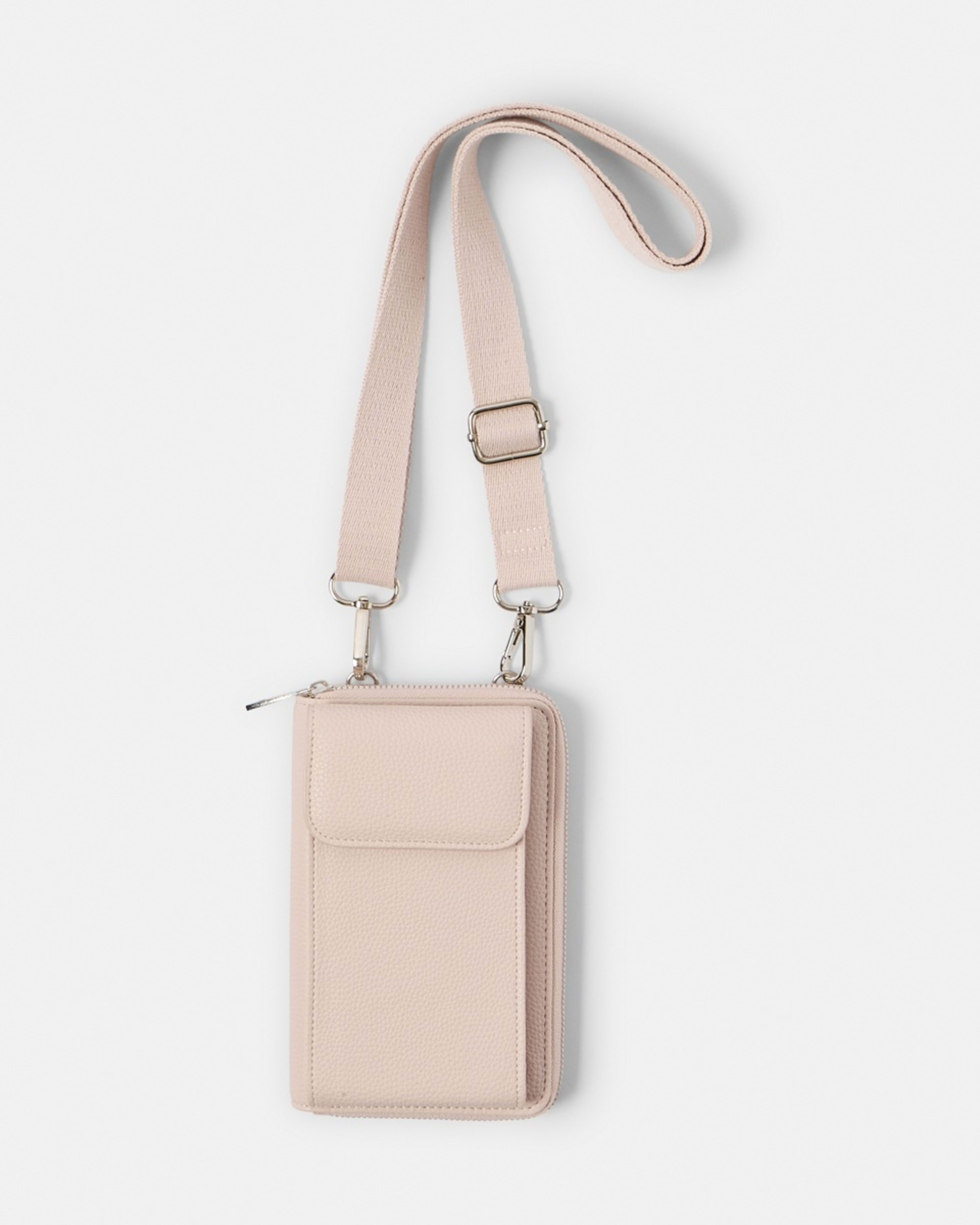 1 Sim Fabric Strap Phone Wallet LILY PINK, 1 of 4
