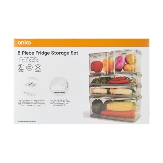 5 Piece Fridge Storage Set Kmart