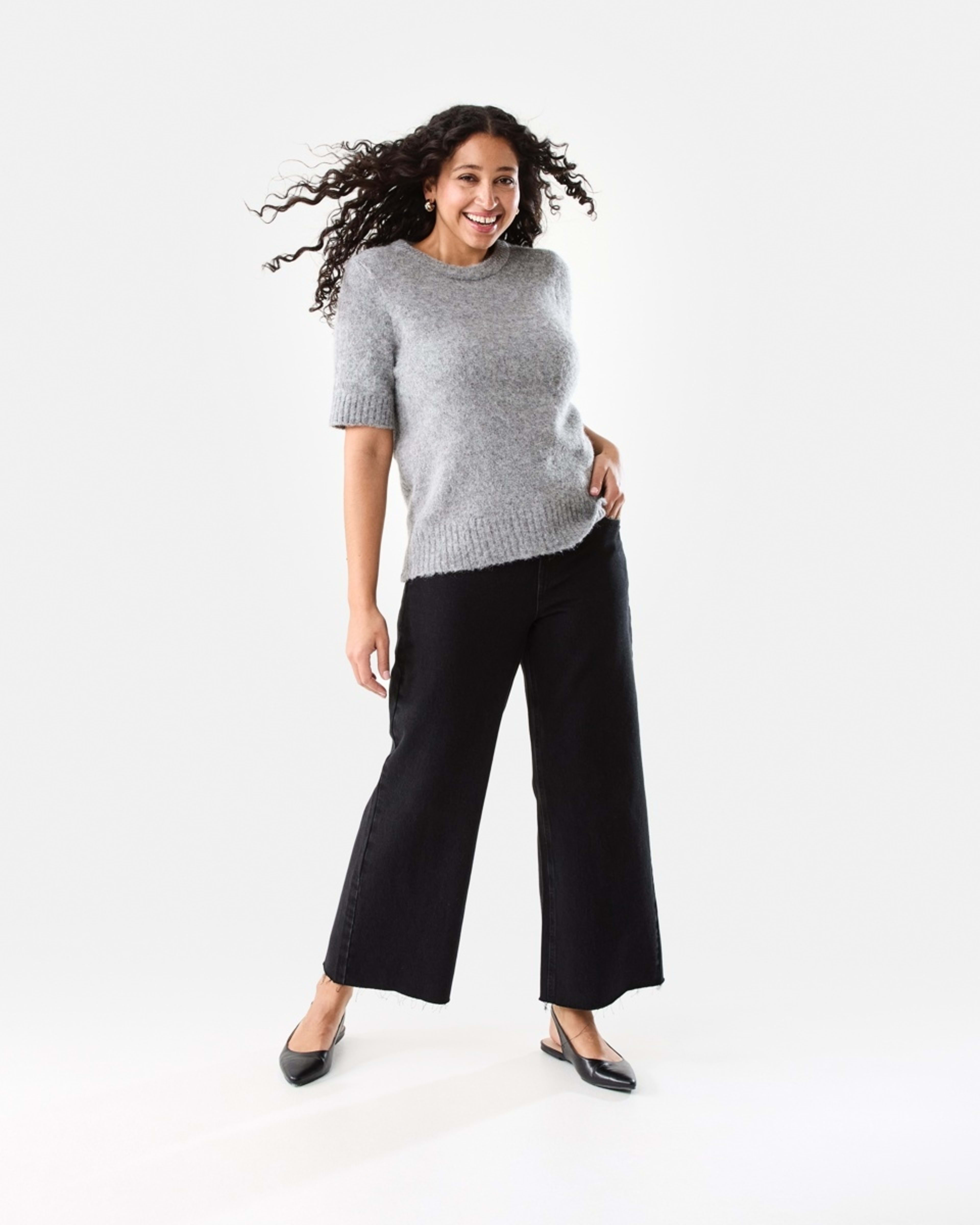 2 Wide Leg Raw Hem Jeans BLACK WASH, 2 of 7