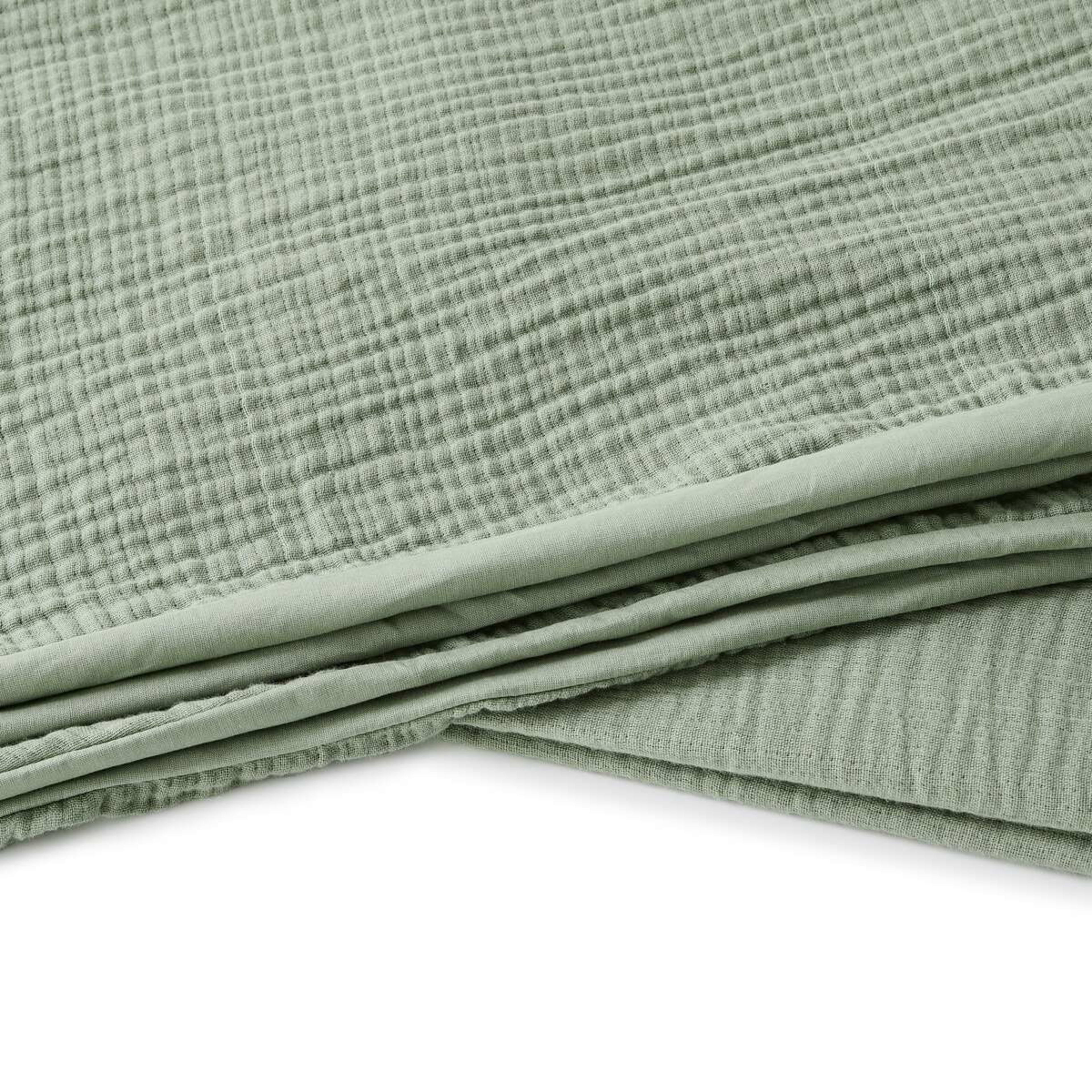 4 Muslin Cotton Quilt Cover Set - Double Bed, Seagrass, 4 of 6