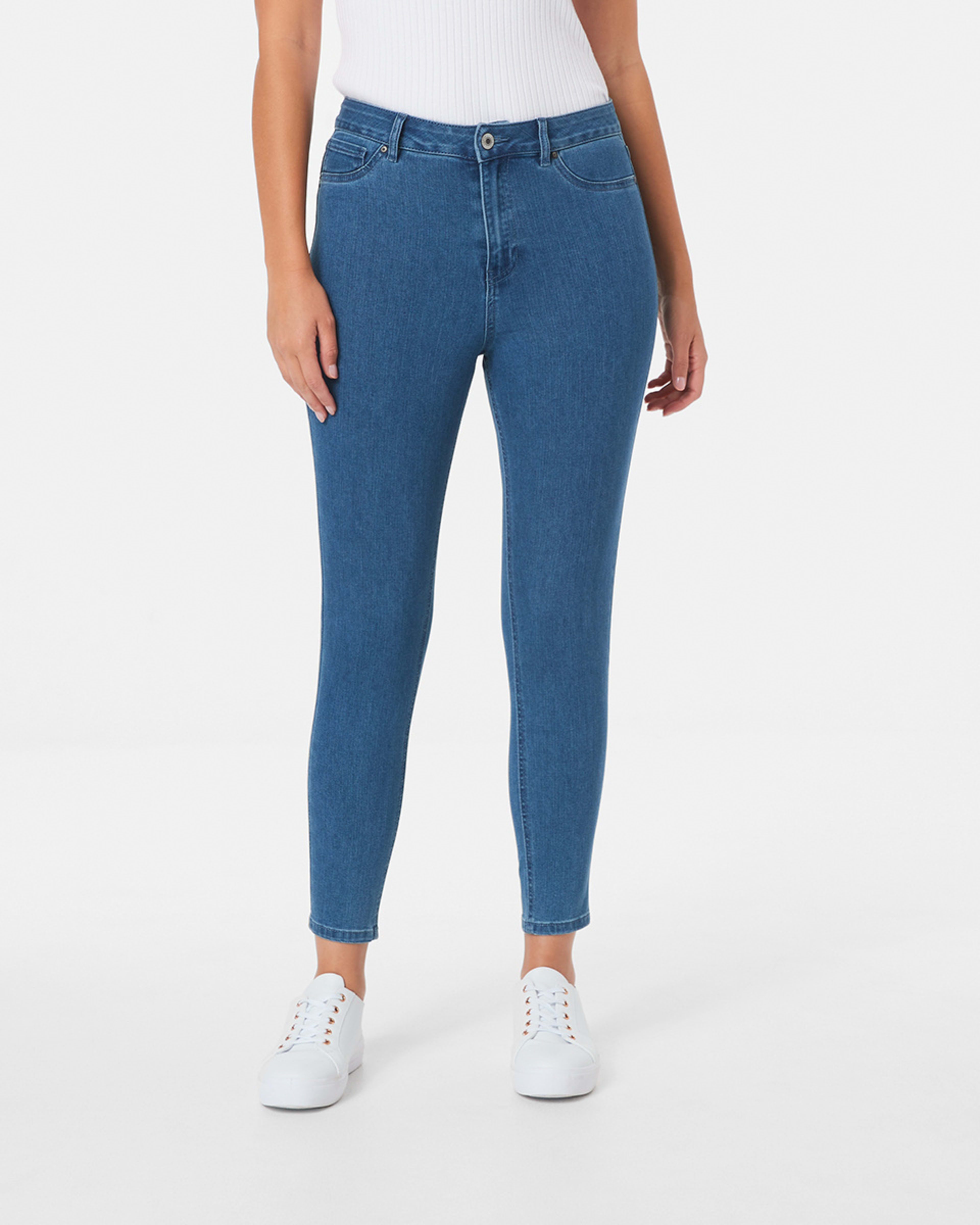 1 High Rise Ankle Length Skinny Jeans Mid Wsh, 1 of 4