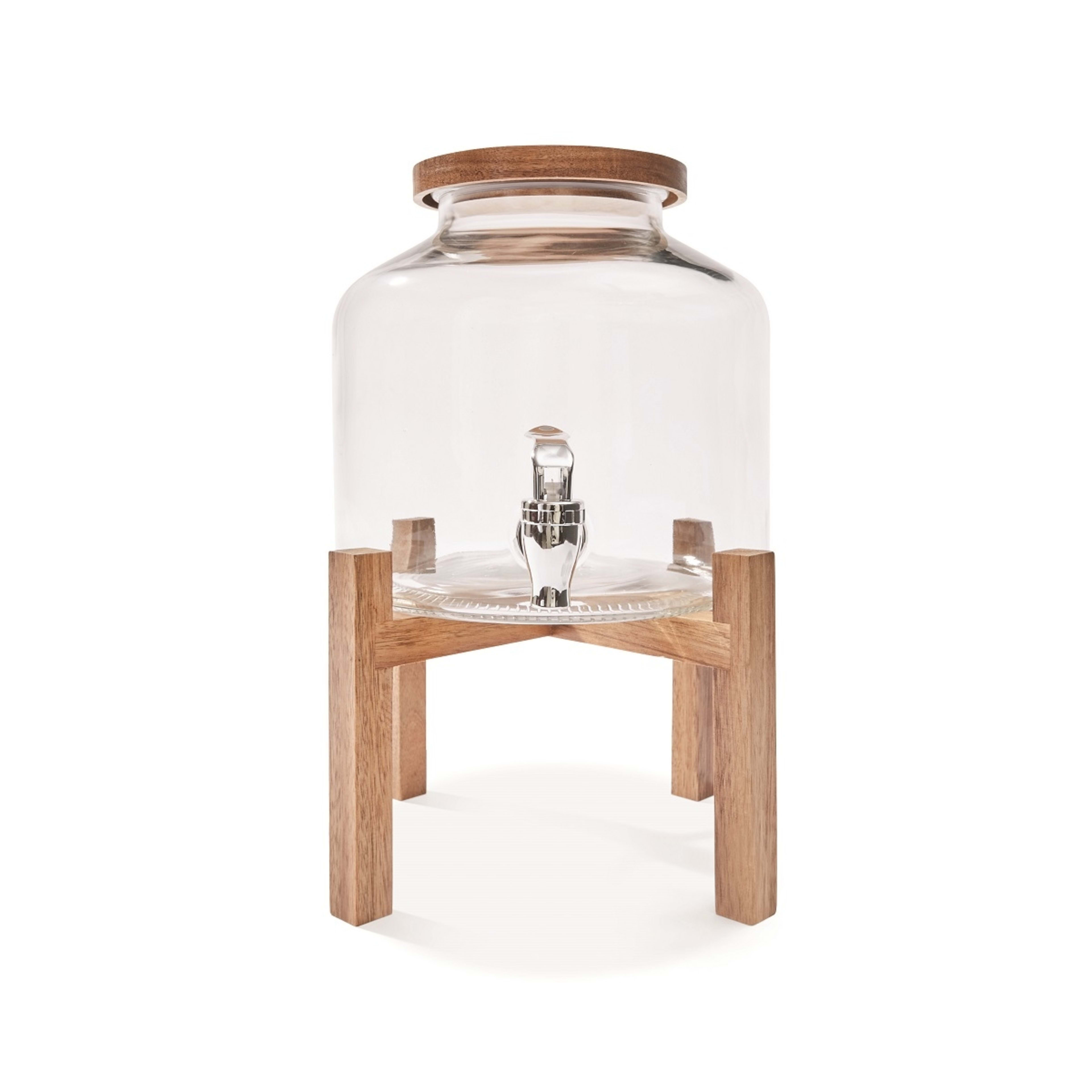 Drink Dispenser with Wood Lid and Stand Kmart