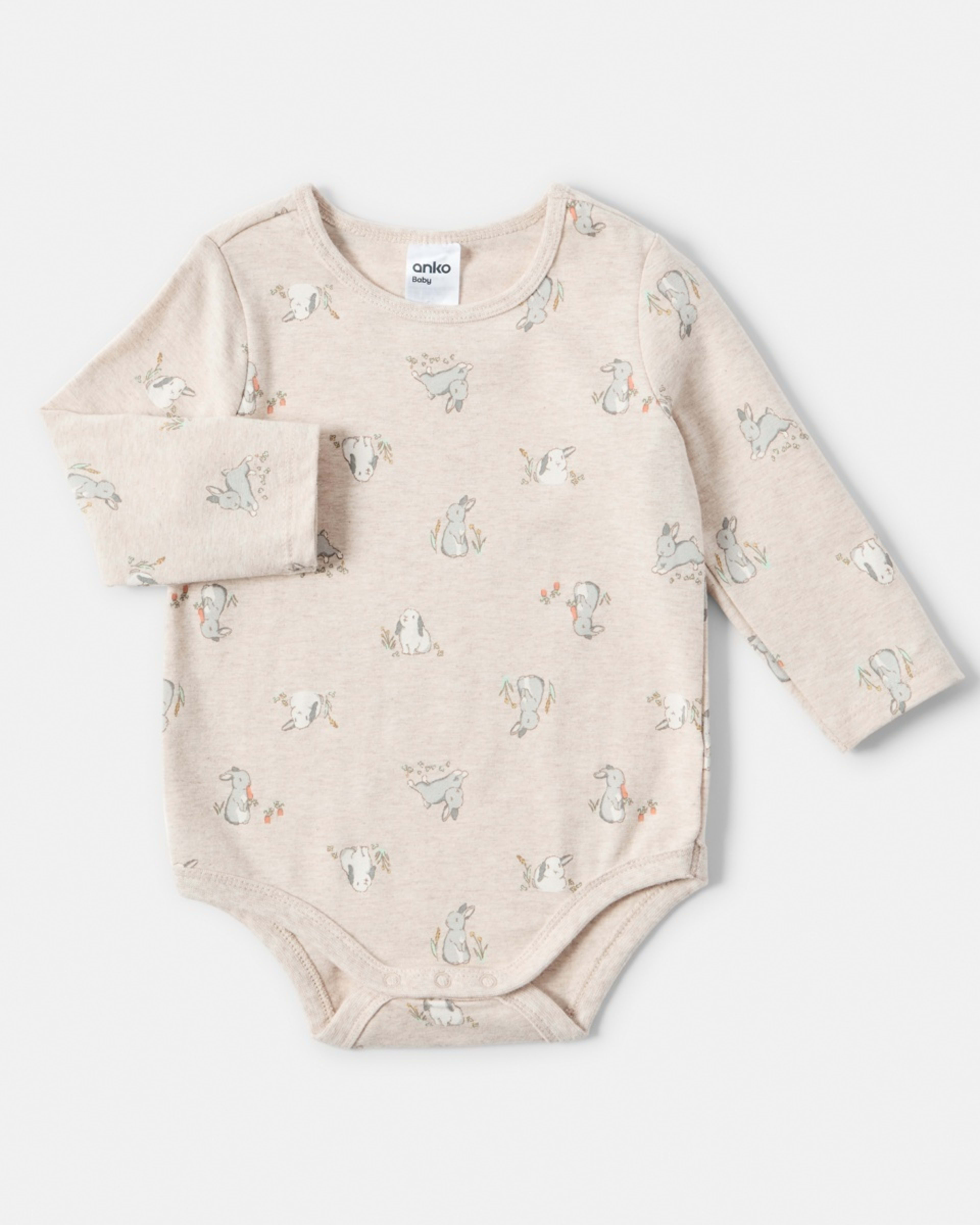 1 Long Sleeve Print Bodysuit Bge Bunny, 1 of 3